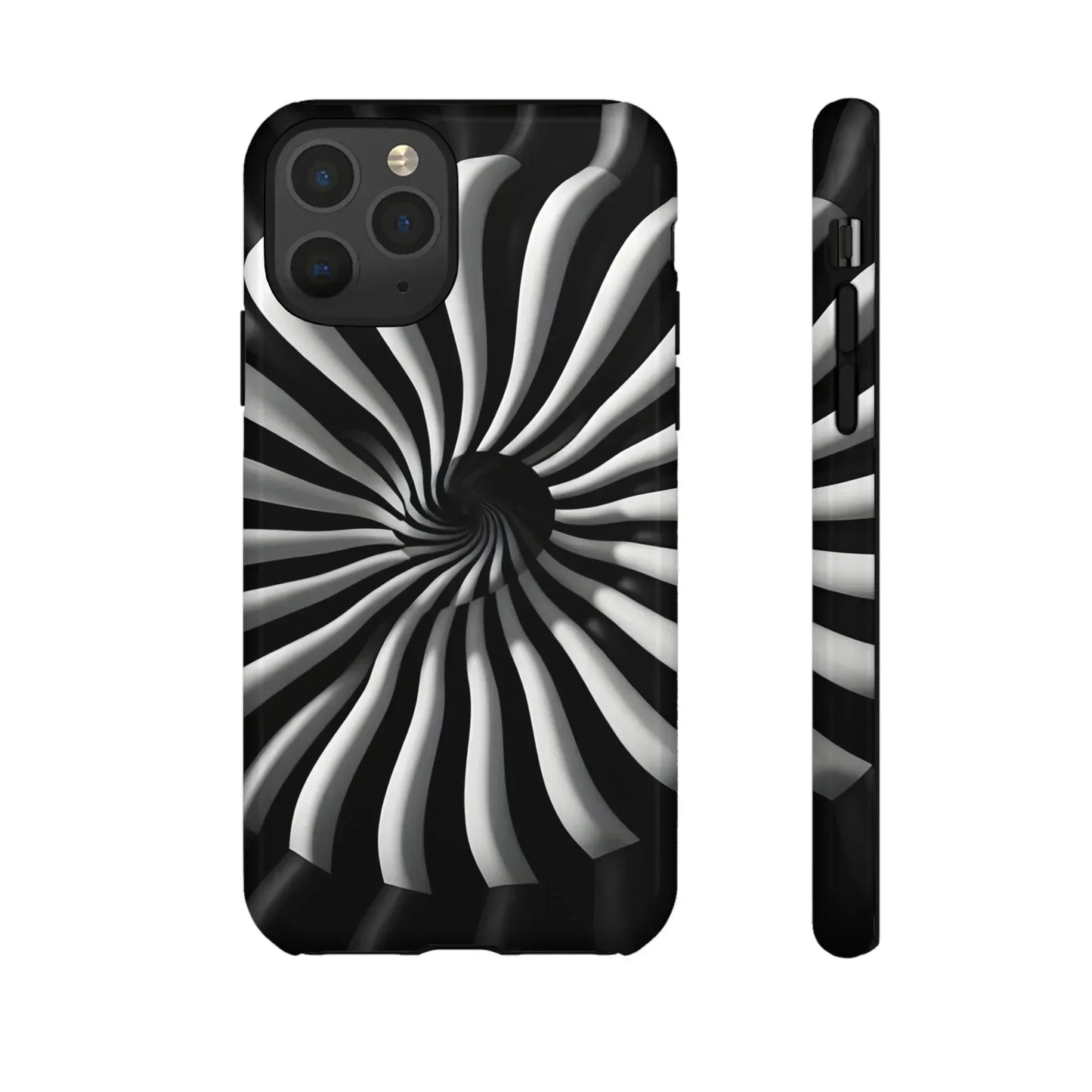Hypnotic Black and White Spiral Phone Case for iPhone & Galaxy - KarArmDesign