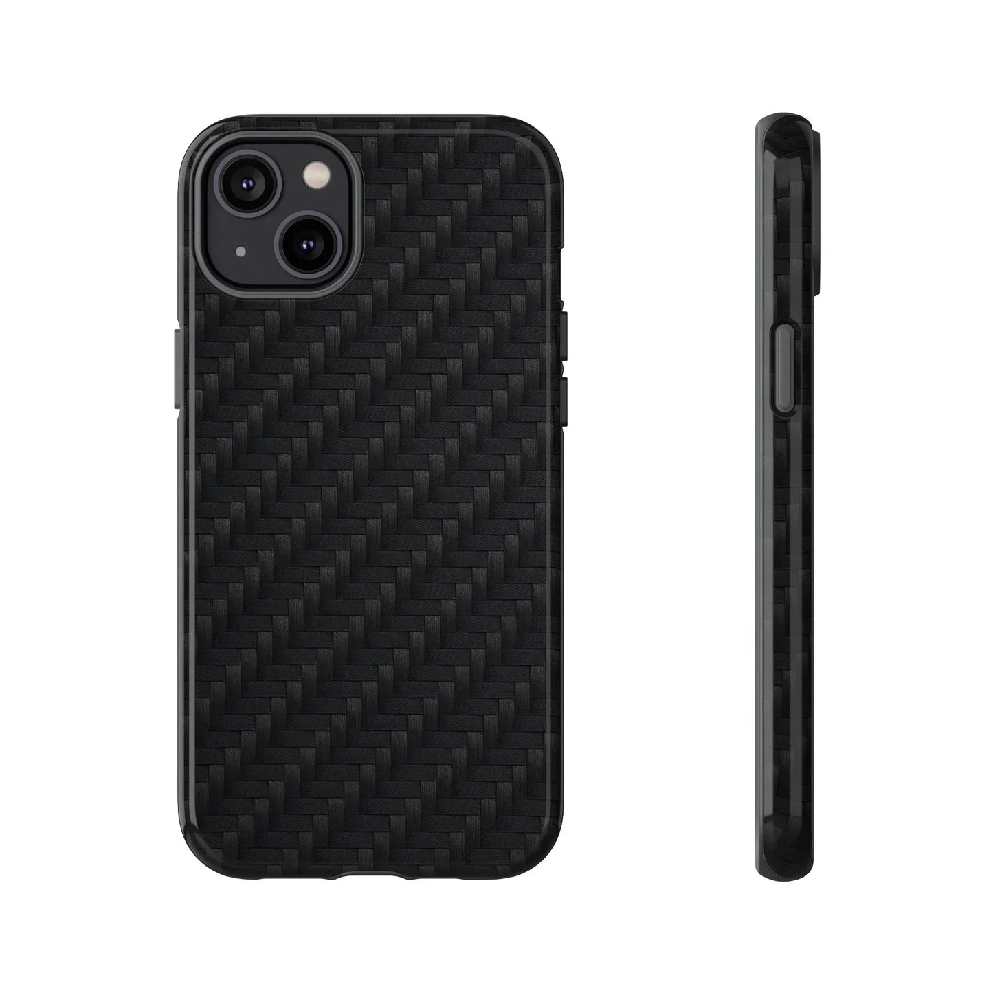Black Carbon Phone Case Tough Case for iPhone 8-16 and Google Pixel up to 9 Models - KarArmDesign