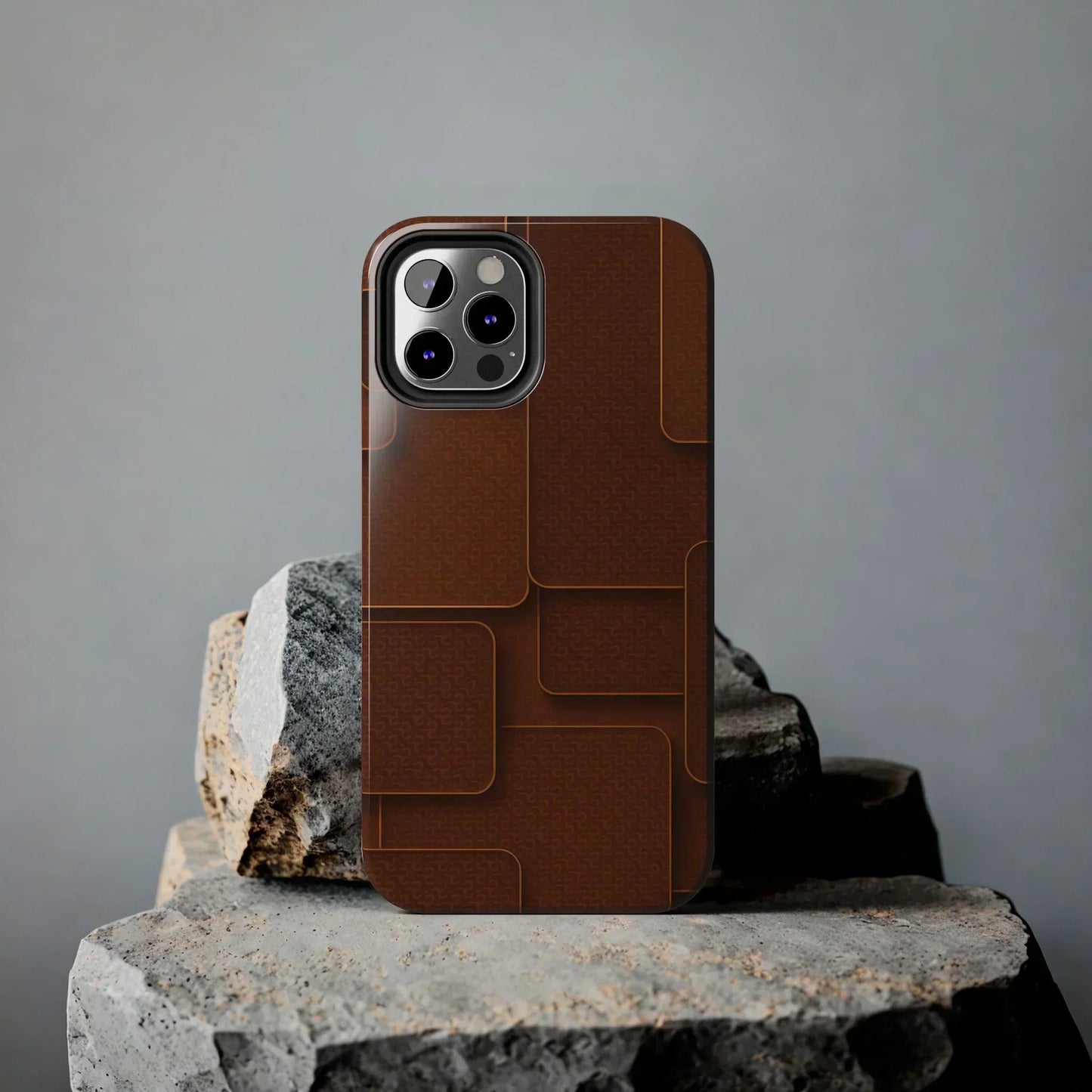 Textured Brown Phone Case for iPhone 7-16 and Samsung Galaxy S21-S24 Models - KarArmDesign