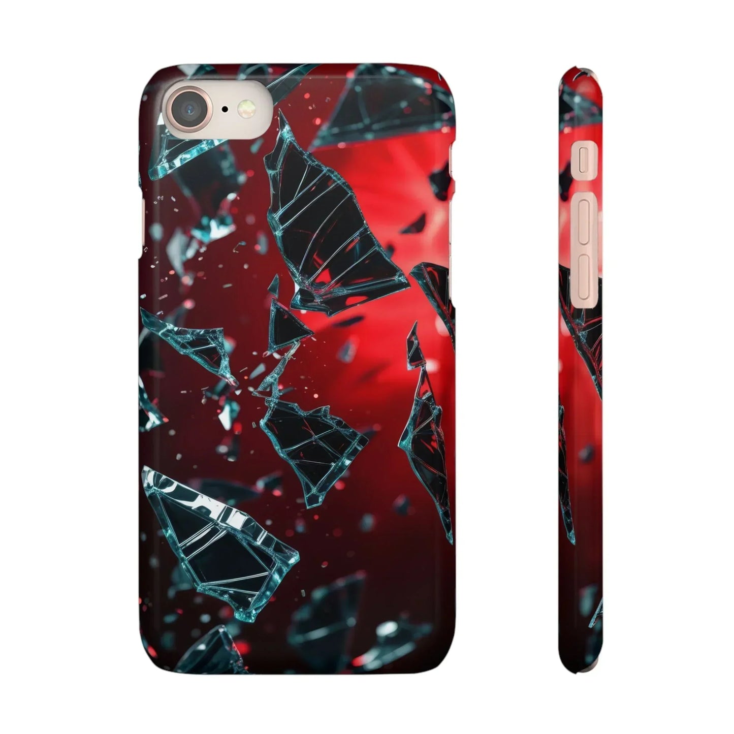 "Crimson Impact" Realistic Glass Shard Snap Phone Case for iPhone 7-16 and Samsung Galaxy S10-S24 Models - KarArmDesign