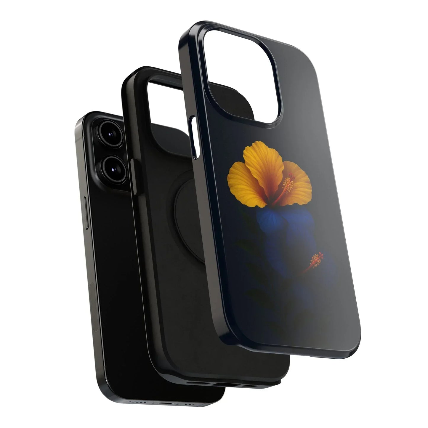 Elegant hibiscus phone case Impact-Resistant Cases for iPhone 12-16 and Samsung Galaxy S21-S22 Models - KarArmDesign