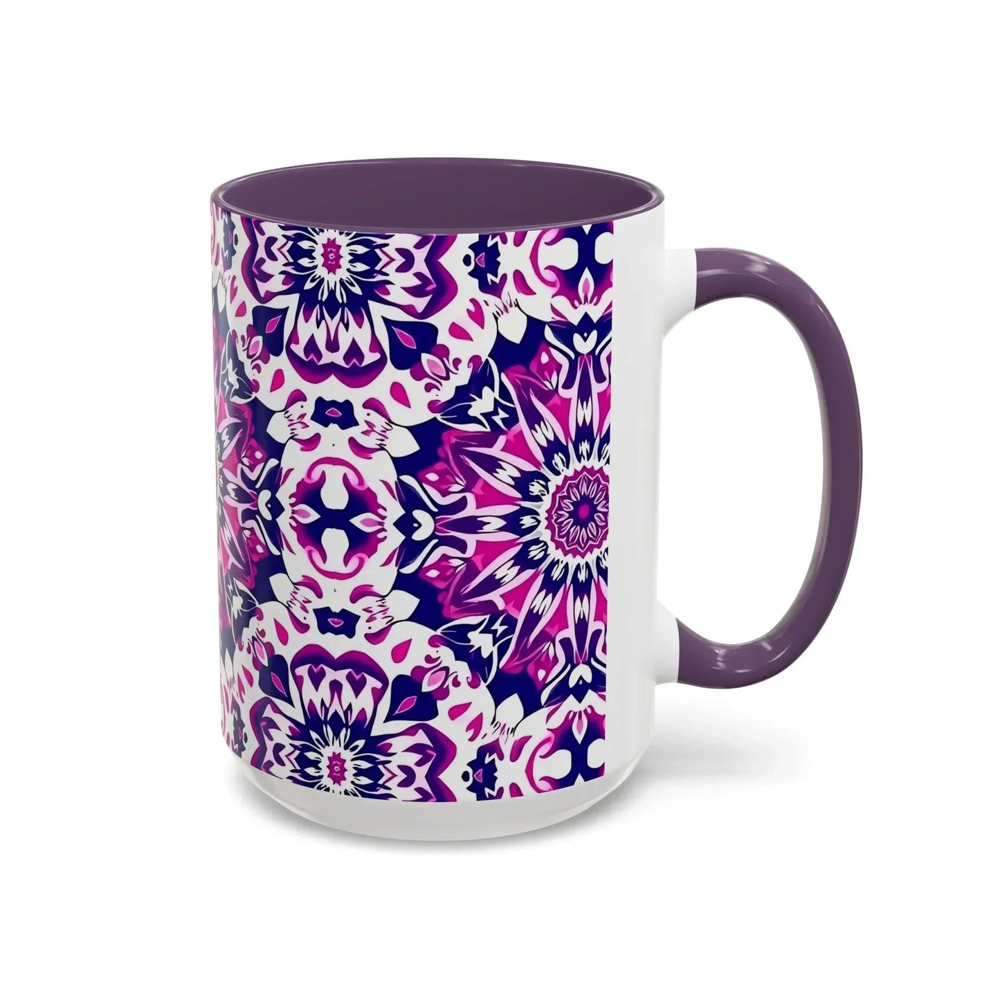 Vibrant Mandala Burst Ceramic Coffee Mug -11 & 15oz - KarArmDesign