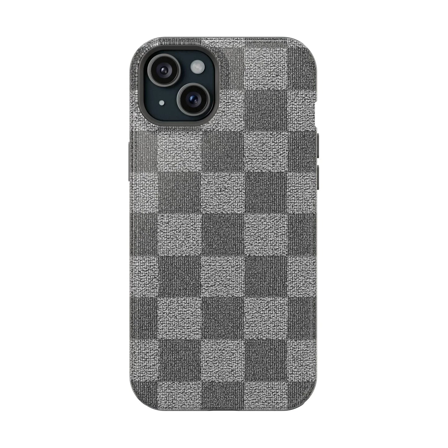 Gray Checkered Phone Case for iPhone 12-16 and Galaxy S21-S22 Models - KarArmDesign