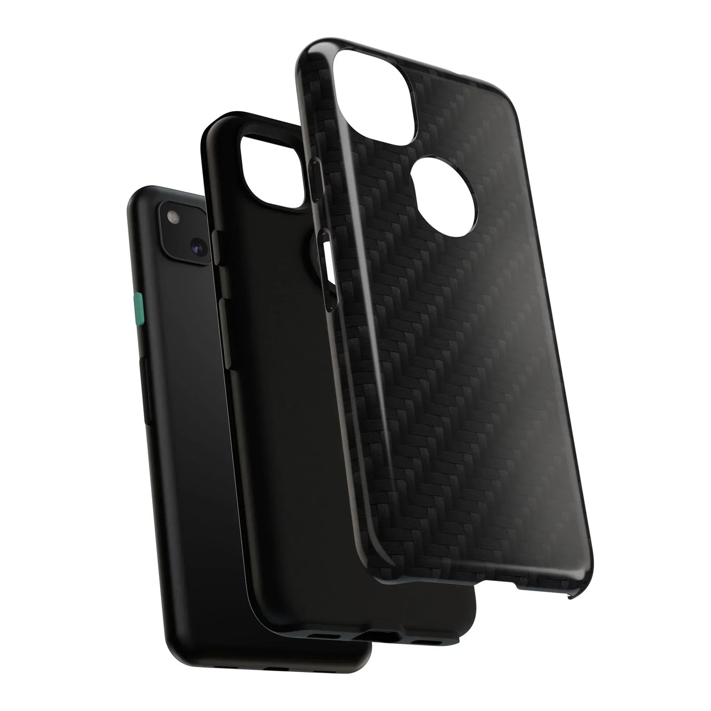 Black Carbon Phone Case Tough Case for iPhone 8-16 and Google Pixel up to 9 Models - KarArmDesign