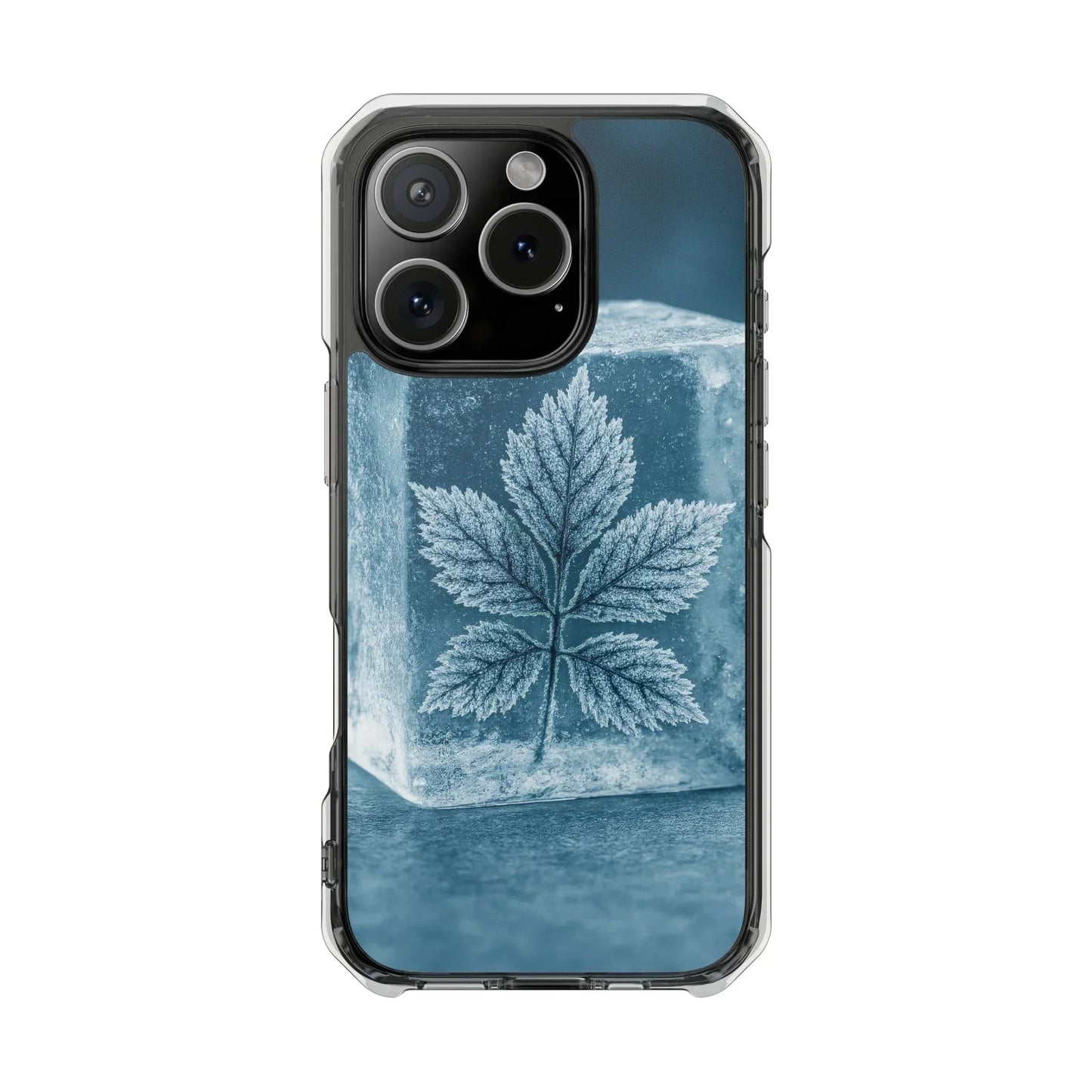 Frozen Leaf Inside Ice Cube - Phone Case for iPhone 14-16 Models - KarArmDesign