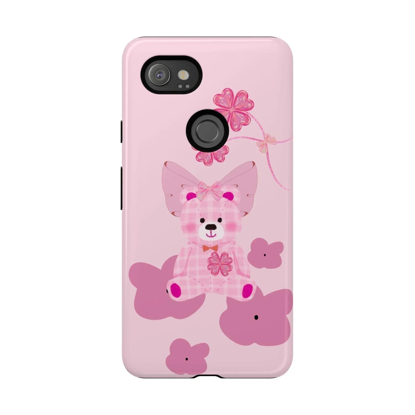 Pink Teddy Bear Phone Cases for iPhone, Pixel and Galaxy Models - KarArmDesign