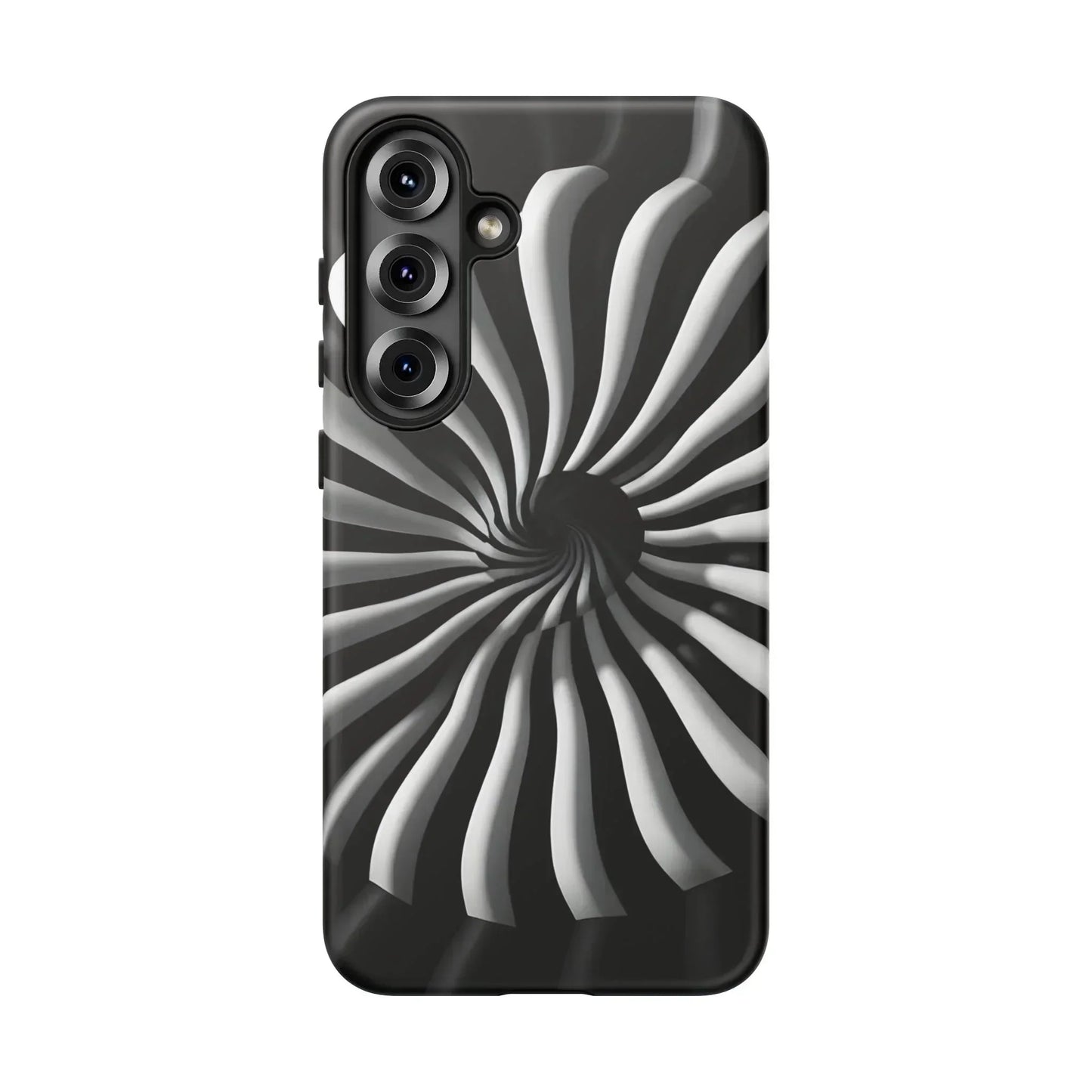 Hypnotic Black and White Spiral Phone Case for iPhone & Galaxy - KarArmDesign