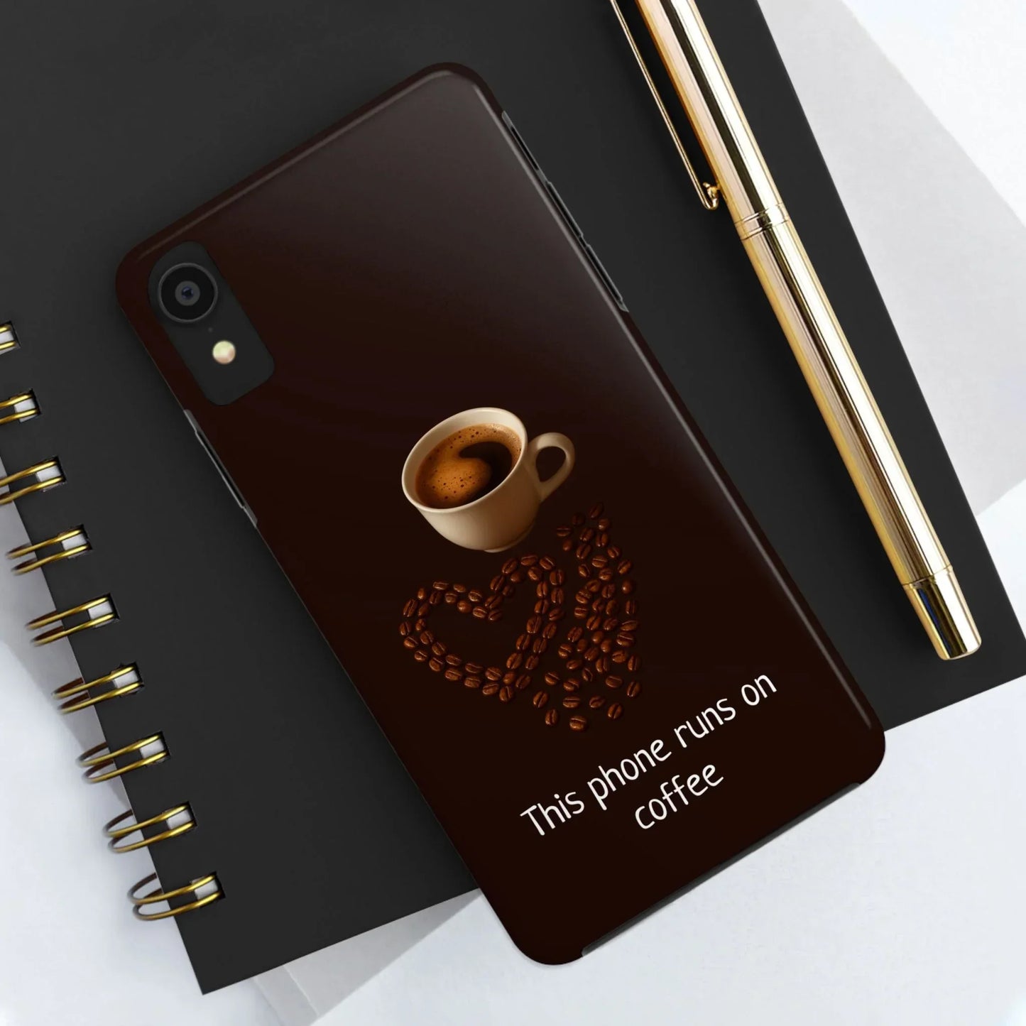 This Phone Runs On Coffee Quote Phone Case for iPhone and Galaxy - KarArmDesign