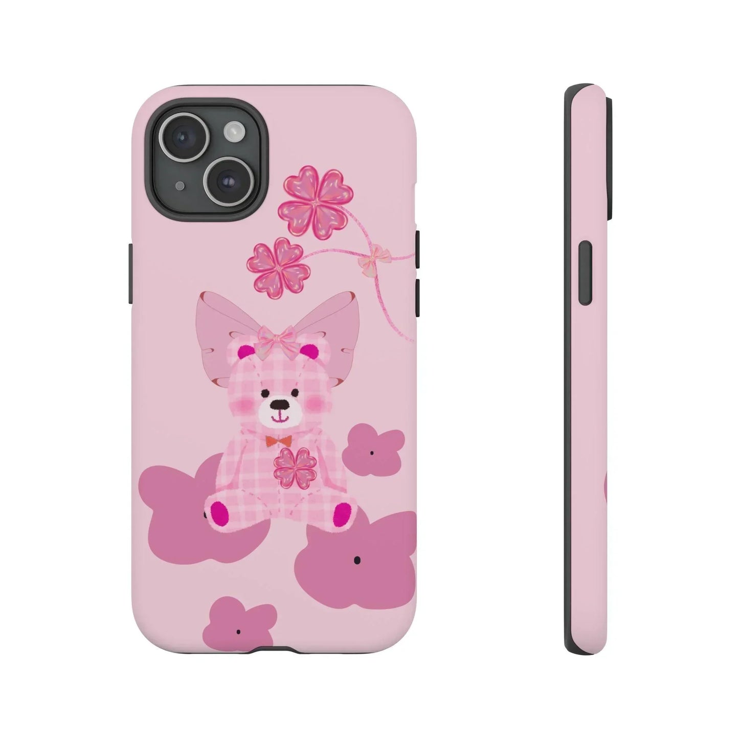 Pink Teddy Bear Phone Cases for iPhone, Pixel and Galaxy Models - KarArmDesign