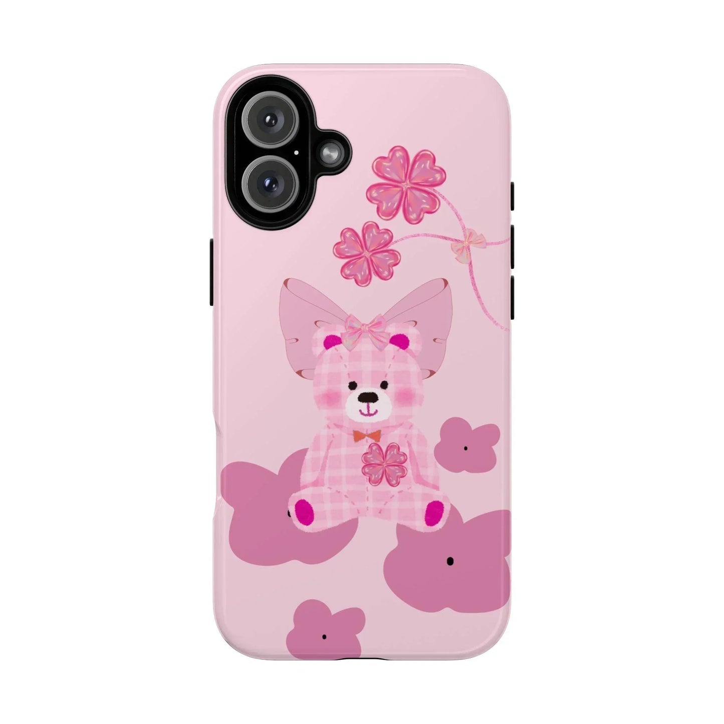 Pink Teddy Bear Phone Cases for iPhone, Pixel and Galaxy Models - KarArmDesign