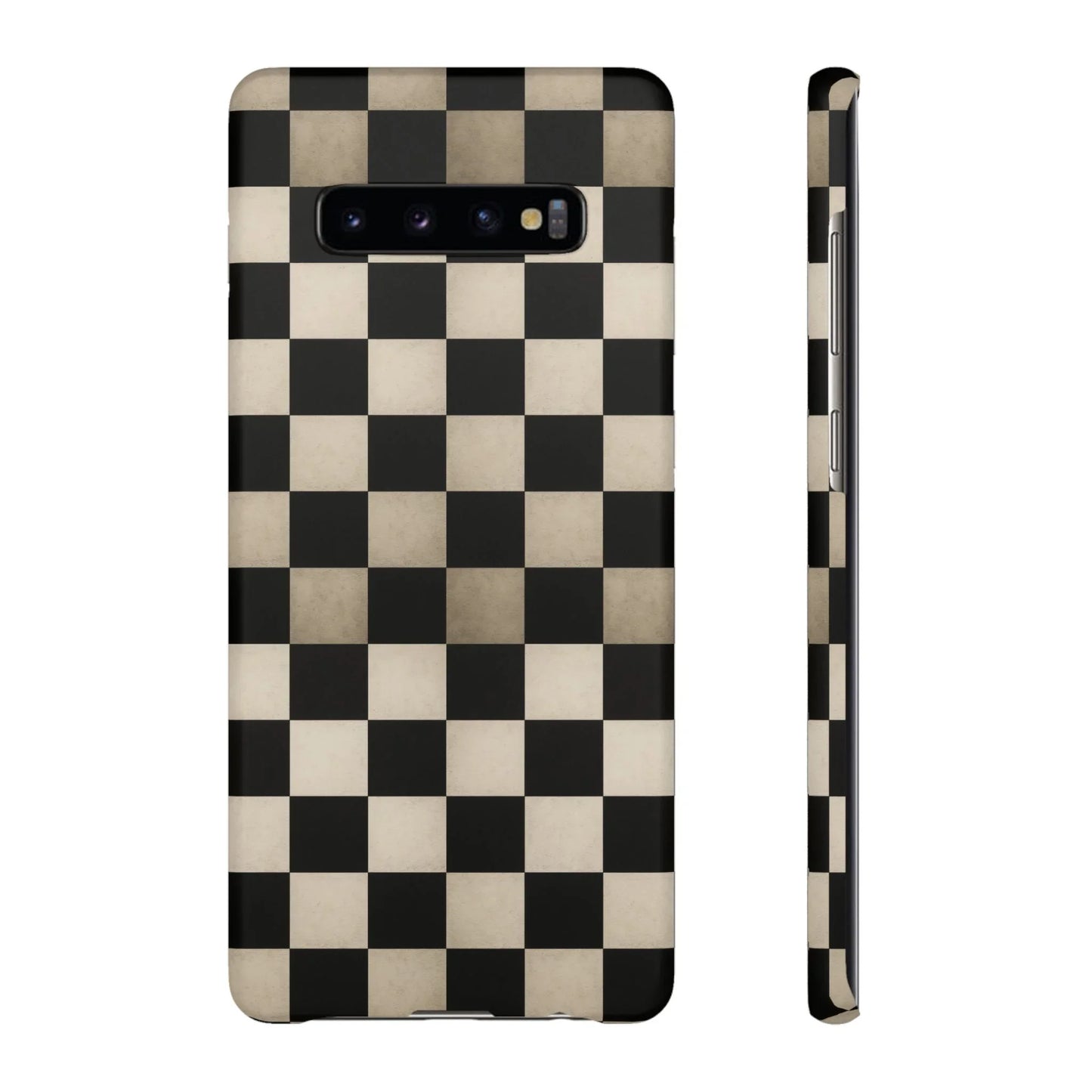 Stylish Matte Checker Phone Case for iPhone 7-16 and Samsung Galaxy S10-S24 Models - KarArmDesign