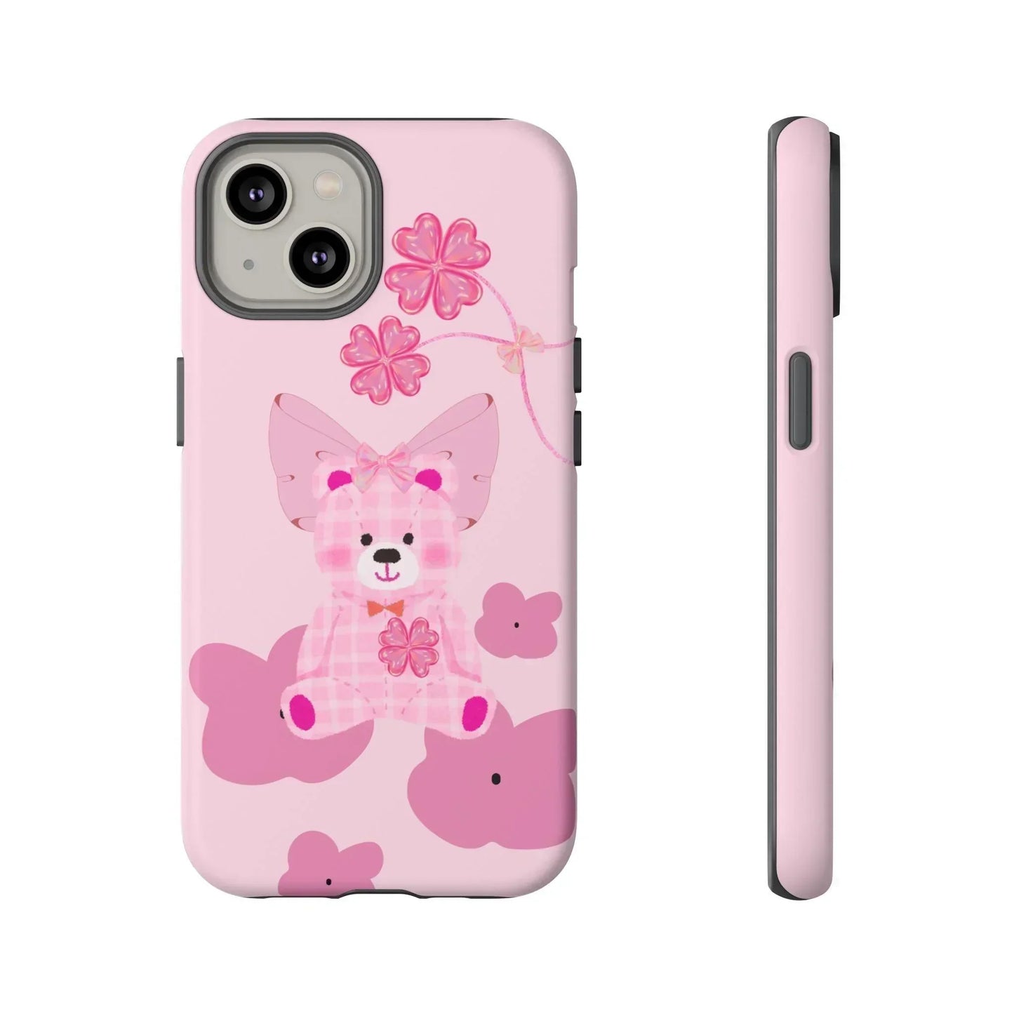 Pink Teddy Bear Phone Cases for iPhone, Pixel and Galaxy Models - KarArmDesign