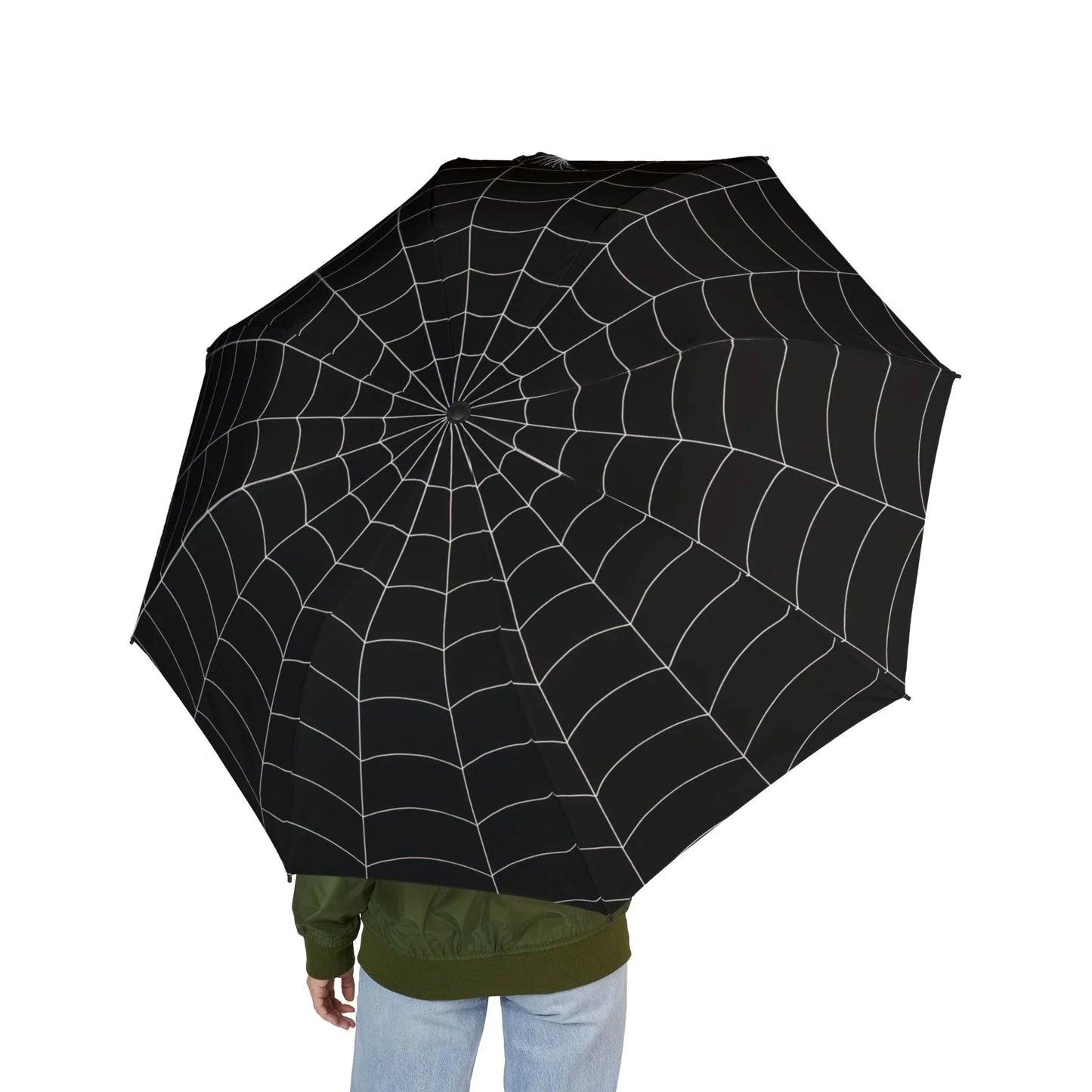 Spider Web Black Umbrella – Gothic Style Rain Protection - KarArmDesign