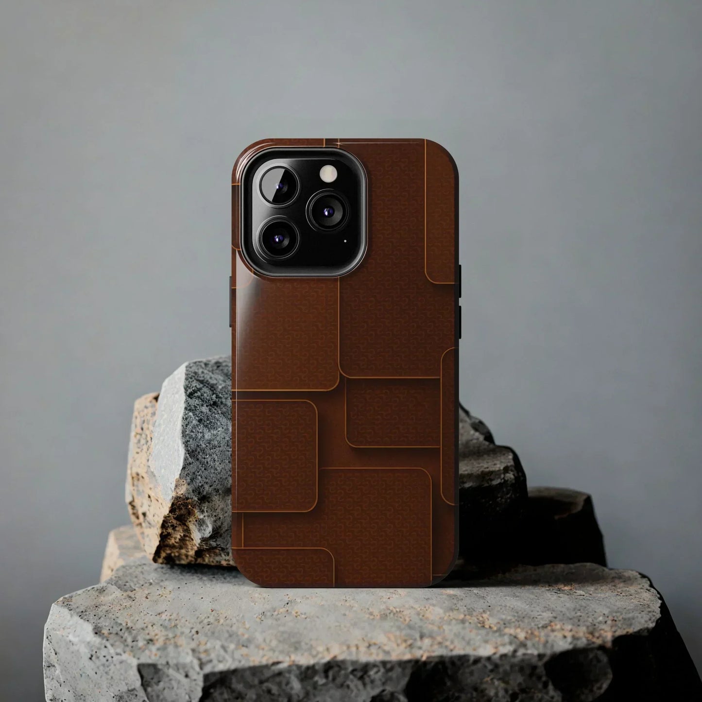 Textured Brown Phone Case for iPhone 7-16 and Samsung Galaxy S21-S24 Models - KarArmDesign