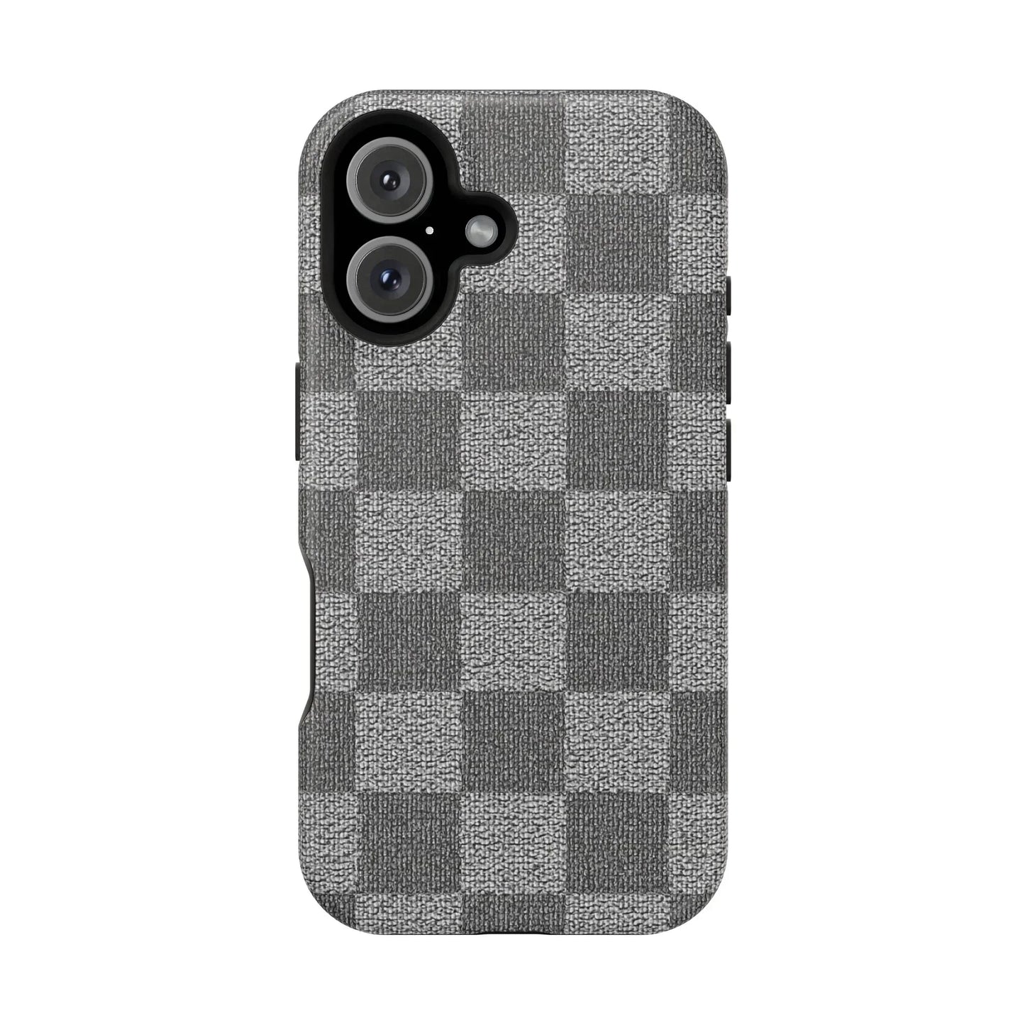 Gray Checkered Phone Case for iPhone 12-16 and Galaxy S21-S22 Models - KarArmDesign