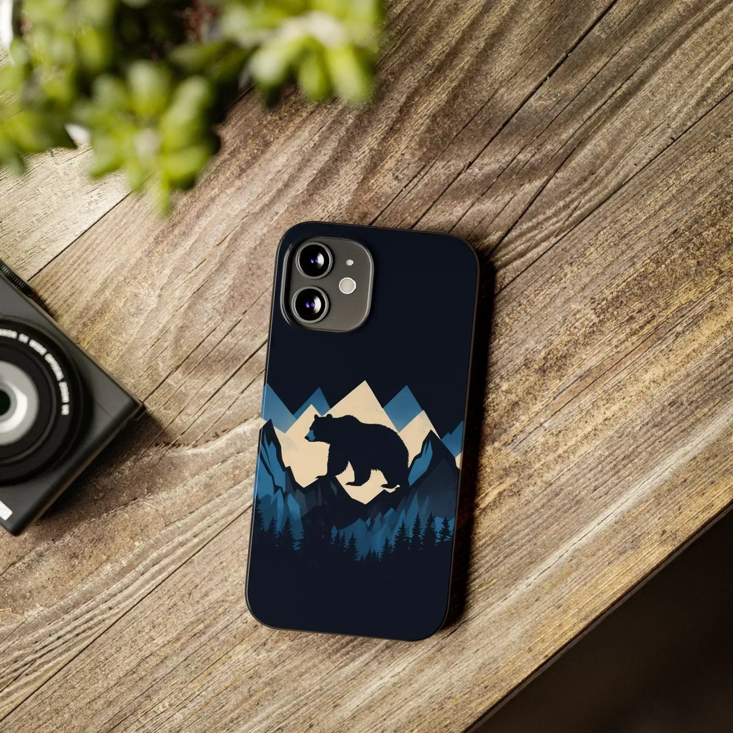 Wild Bear in the Peaks – Mountain Adventure Slim Phone Case for iPhone 7-16 Models - KarArmDesign