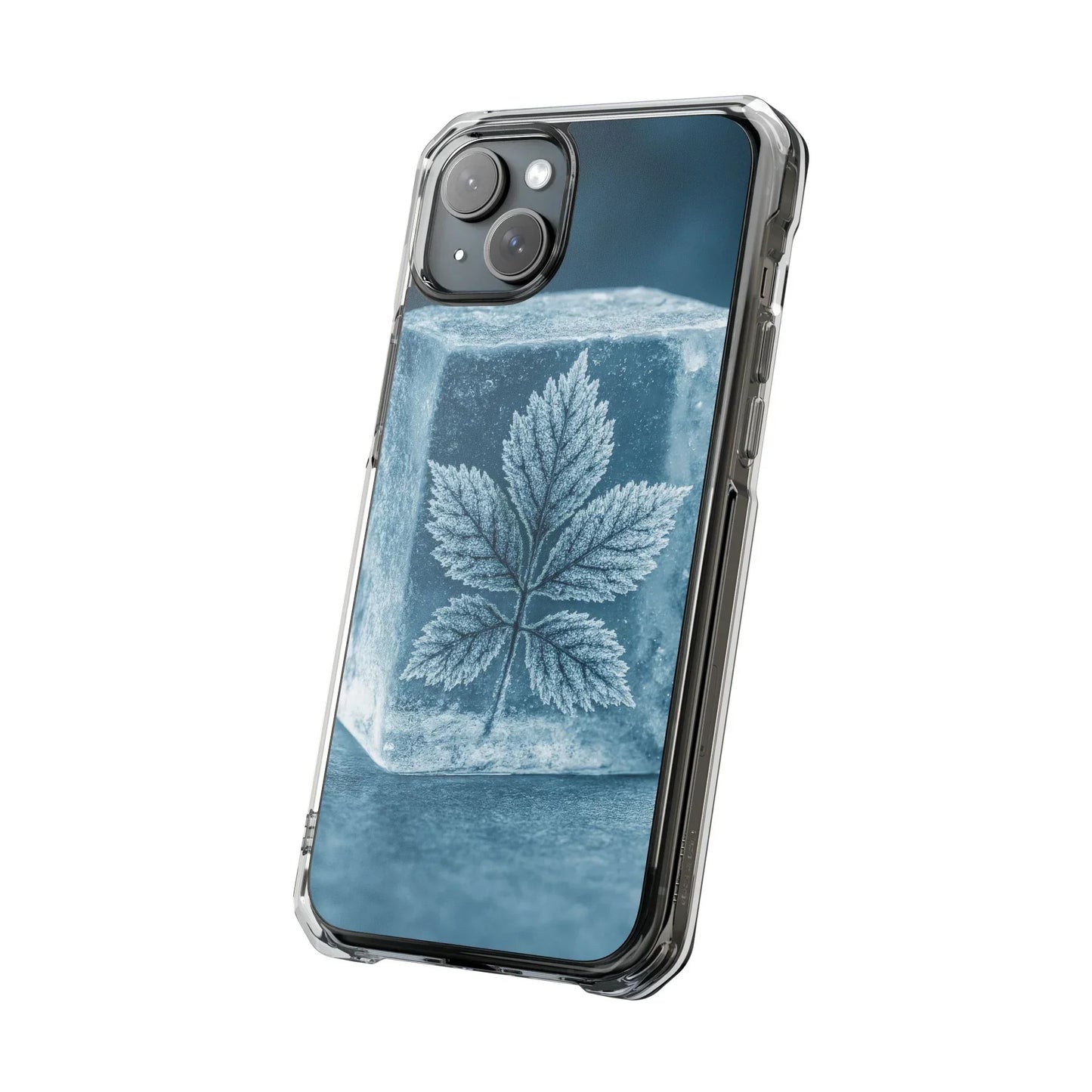 Frozen Leaf Inside Ice Cube - Phone Case for iPhone 14-16 Models - KarArmDesign