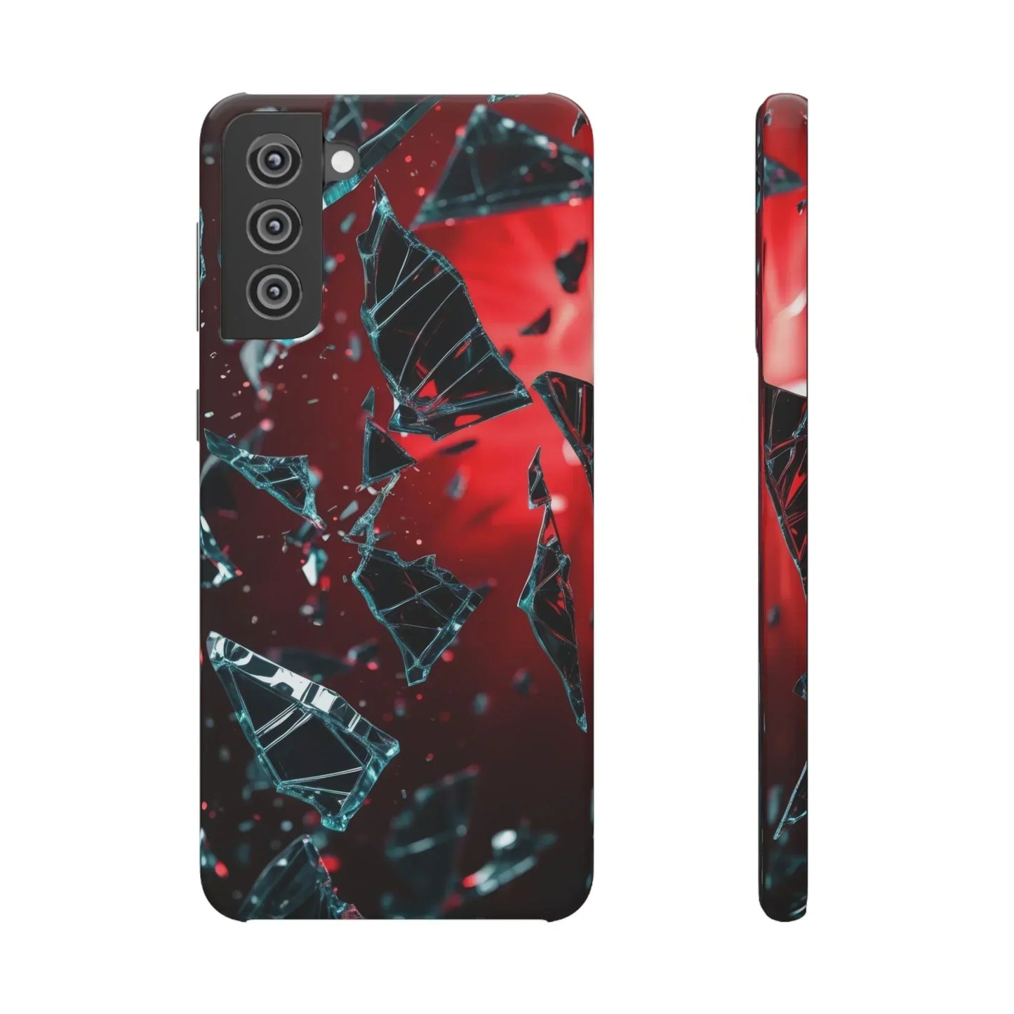 "Crimson Impact" Realistic Glass Shard Snap Phone Case for iPhone 7-16 and Samsung Galaxy S10-S24 Models - KarArmDesign