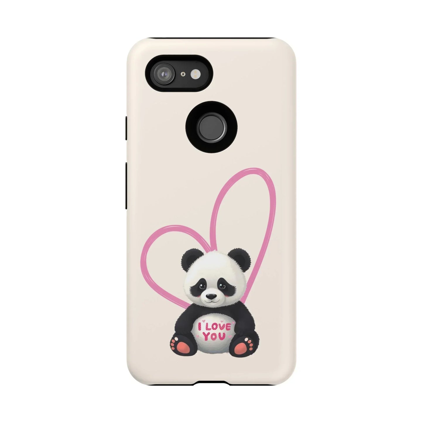 Cute Panda Heart Love Phone Case for Google Pixel up to 9 Models - KarArmDesign