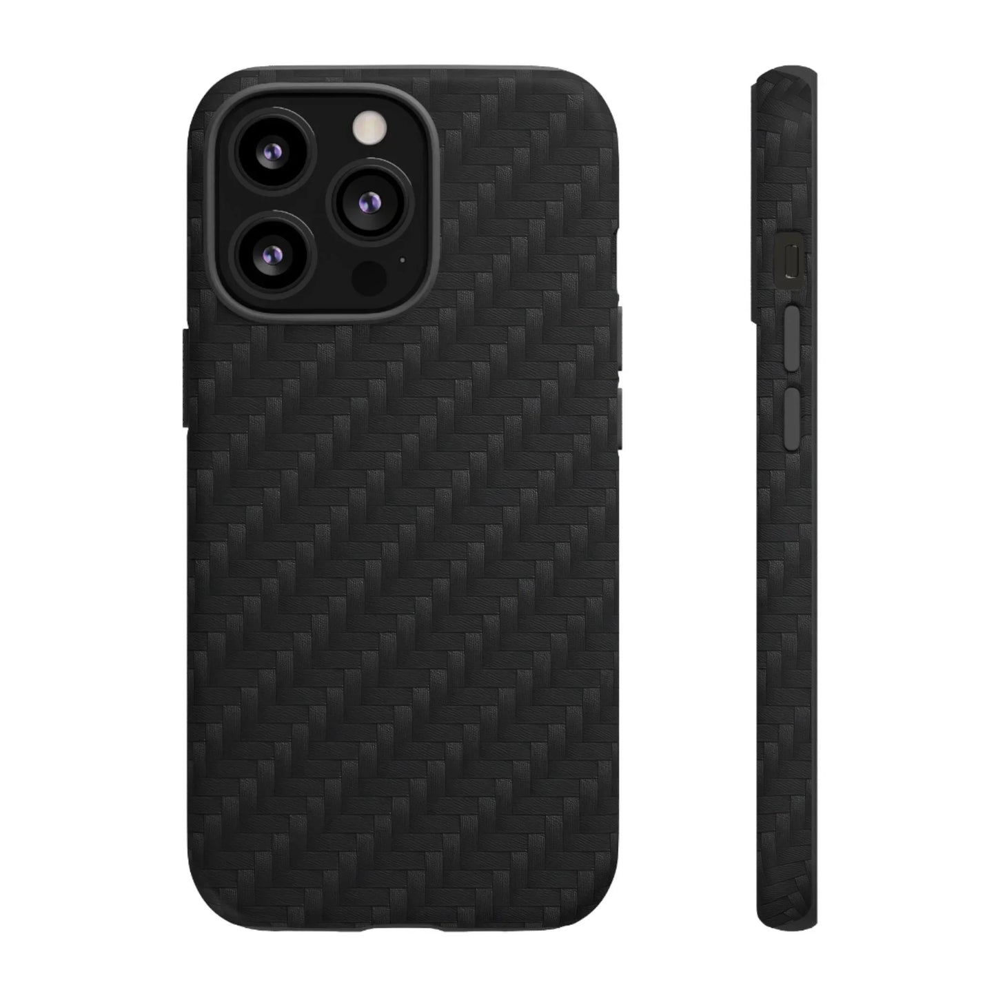 Black Carbon Phone Case Tough Case for iPhone 8-16 and Google Pixel up to 9 Models - KarArmDesign