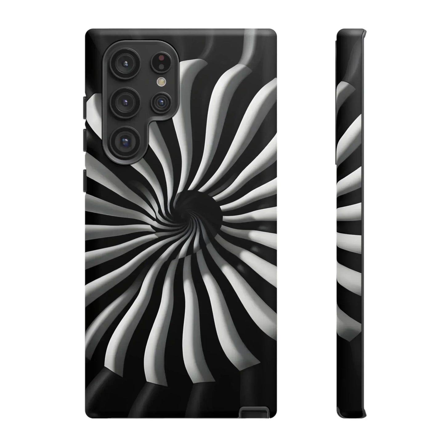 Hypnotic Black and White Spiral Phone Case for iPhone & Galaxy - KarArmDesign