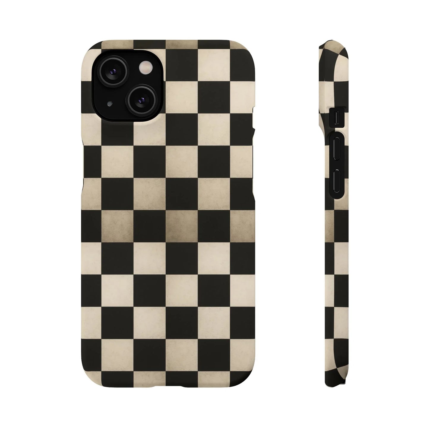 Stylish Matte Checker Phone Case for iPhone 7-16 and Samsung Galaxy S10-S24 Models - KarArmDesign
