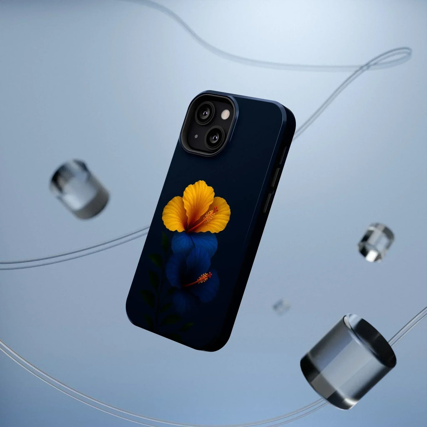 Elegant hibiscus phone case Impact-Resistant Cases for iPhone 12-16 and Samsung Galaxy S21-S22 Models - KarArmDesign