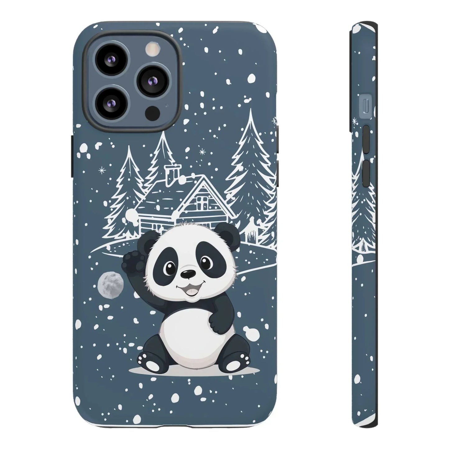Cute Panda in a Winter Wonderland Phone Case for iPhone 8-16 Models - KarArmDesign