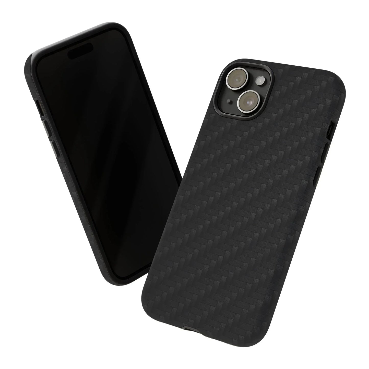 Black Carbon Phone Case Tough Case for iPhone 8-16 and Google Pixel up to 9 Models - KarArmDesign