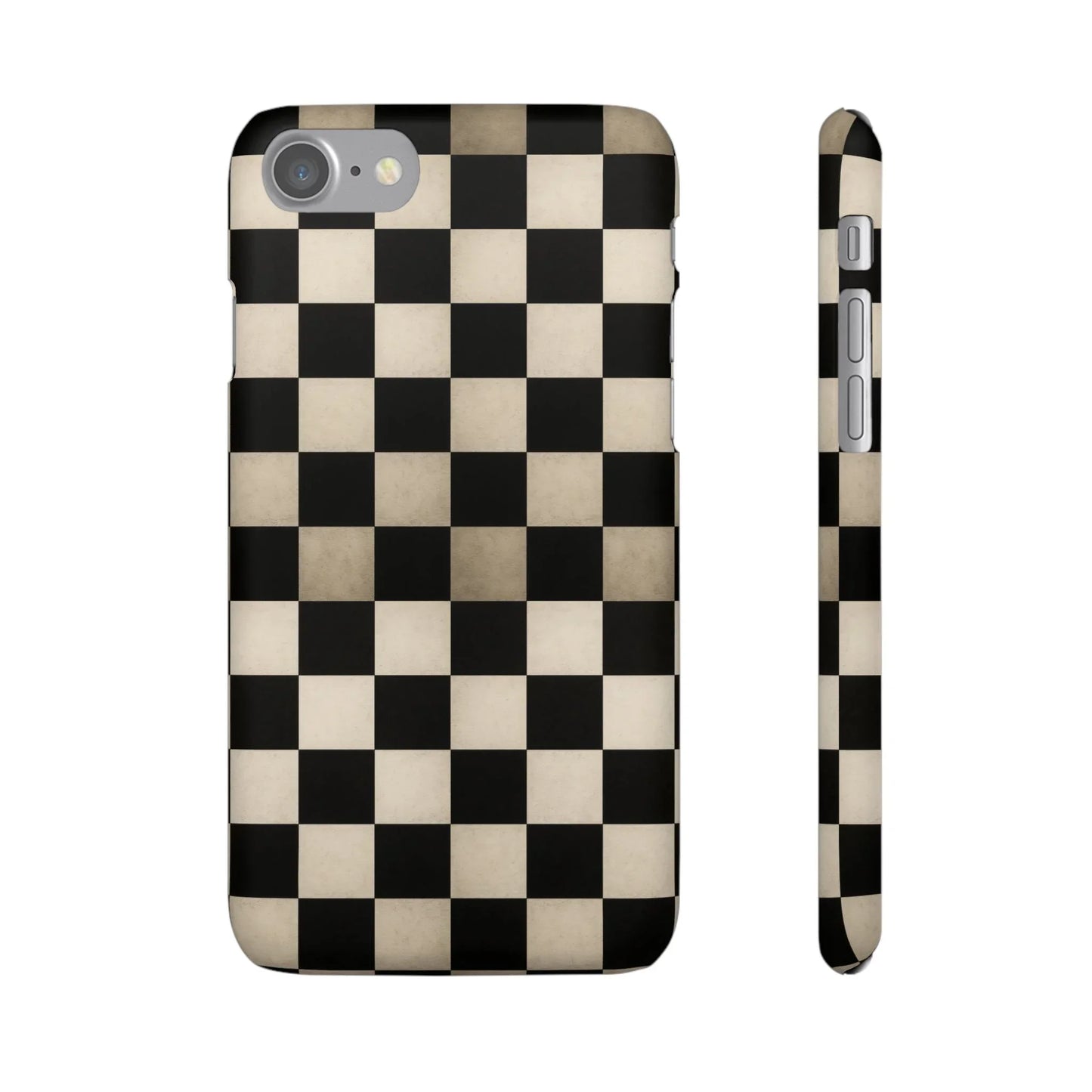 Stylish Matte Checker Phone Case for iPhone 7-16 and Samsung Galaxy S10-S24 Models - KarArmDesign