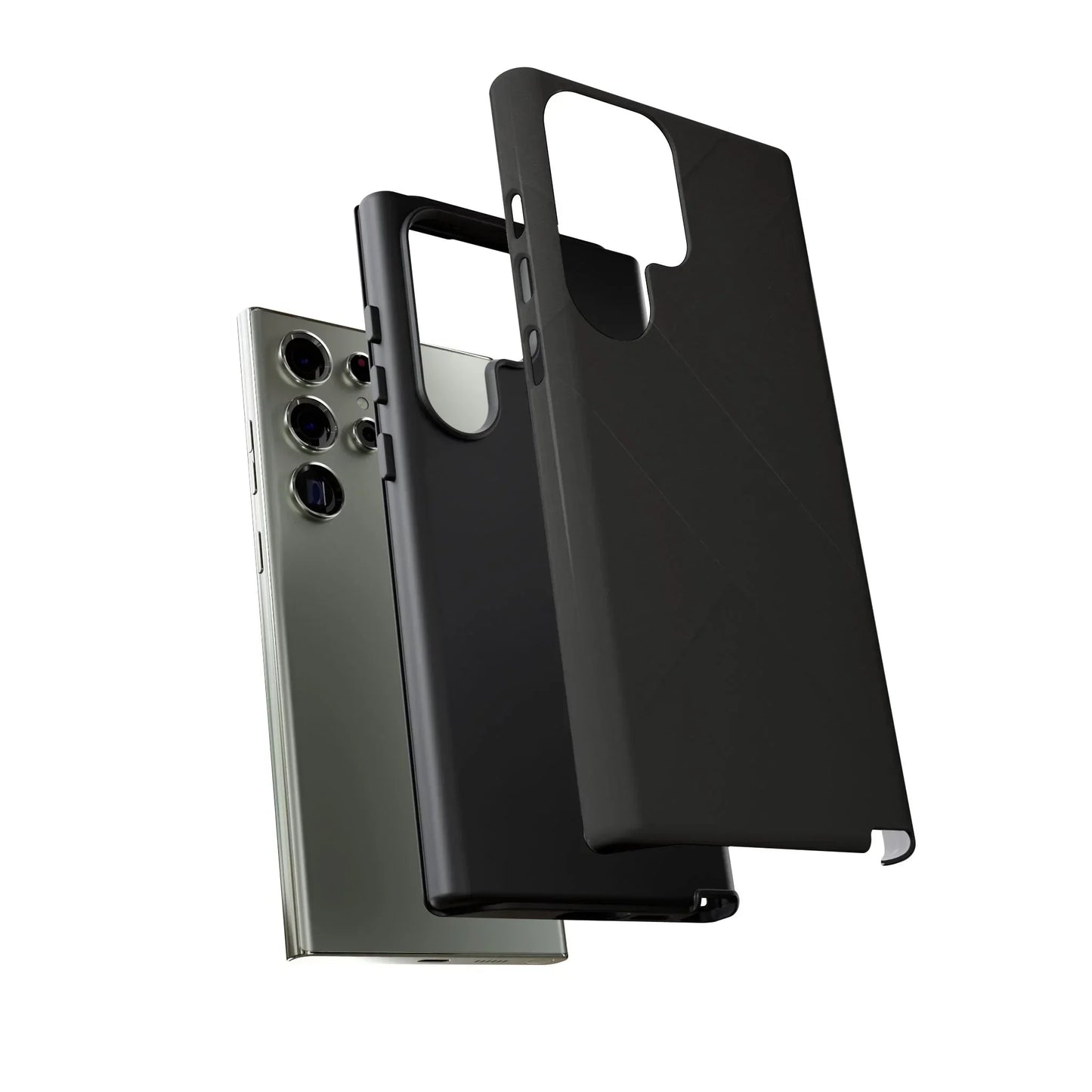 Matte Black Diagonal Line Phone Case for iPhone 8-16 and Galaxy S10-S25 Models - KarArmDesign