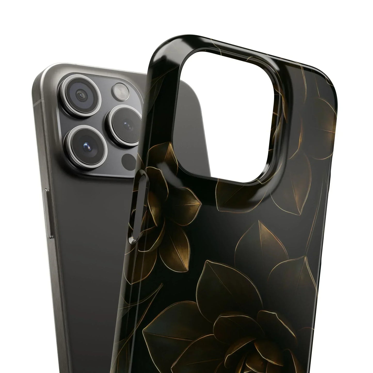 Metal Flower Phone Case for iPhone 7-16 and Galaxy S10-S24 Models