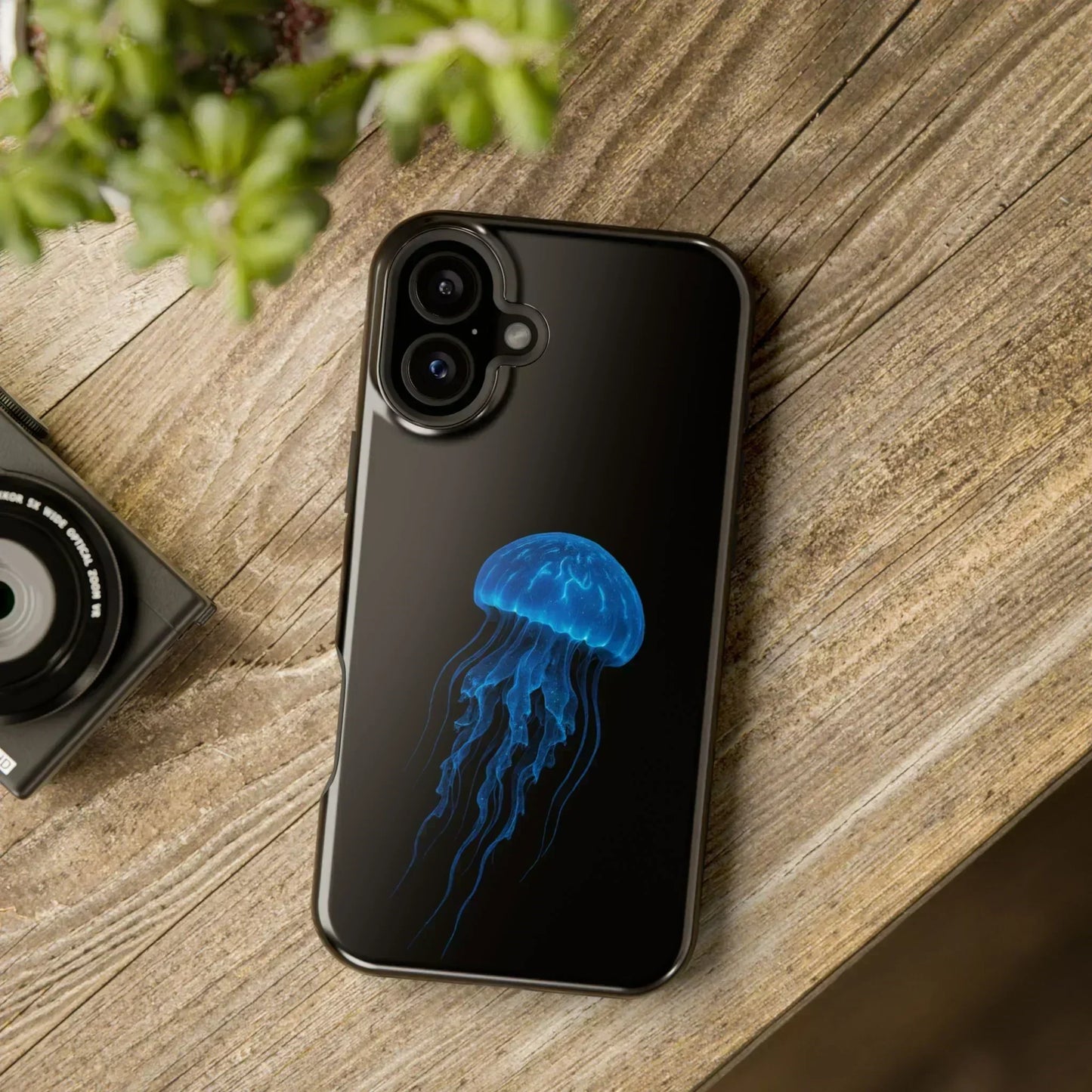 Blue Jellyfish Phone Case for iPhone 12-16 and Samsung Galaxy S21-S22 Models - KarArmDesign
