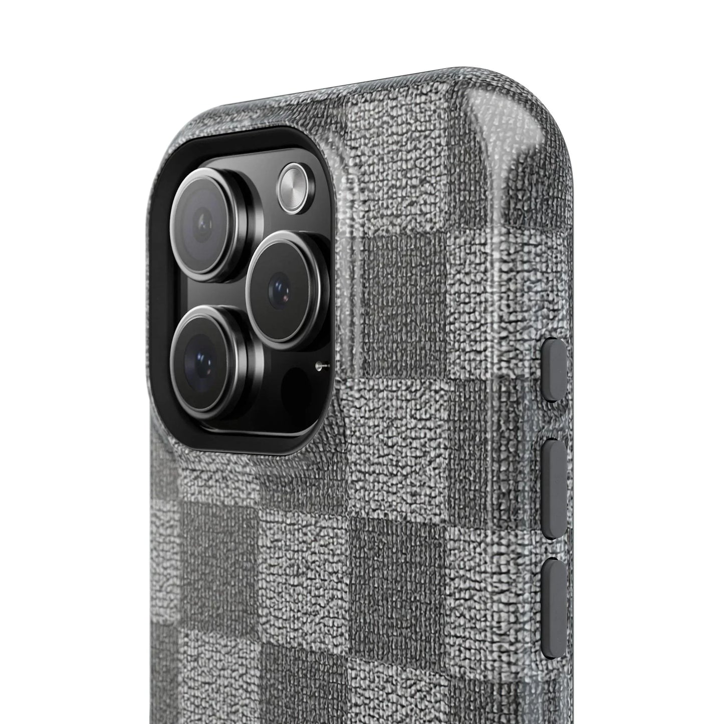 Gray Checkered Phone Case for iPhone 12-16 and Galaxy S21-S22 Models - KarArmDesign