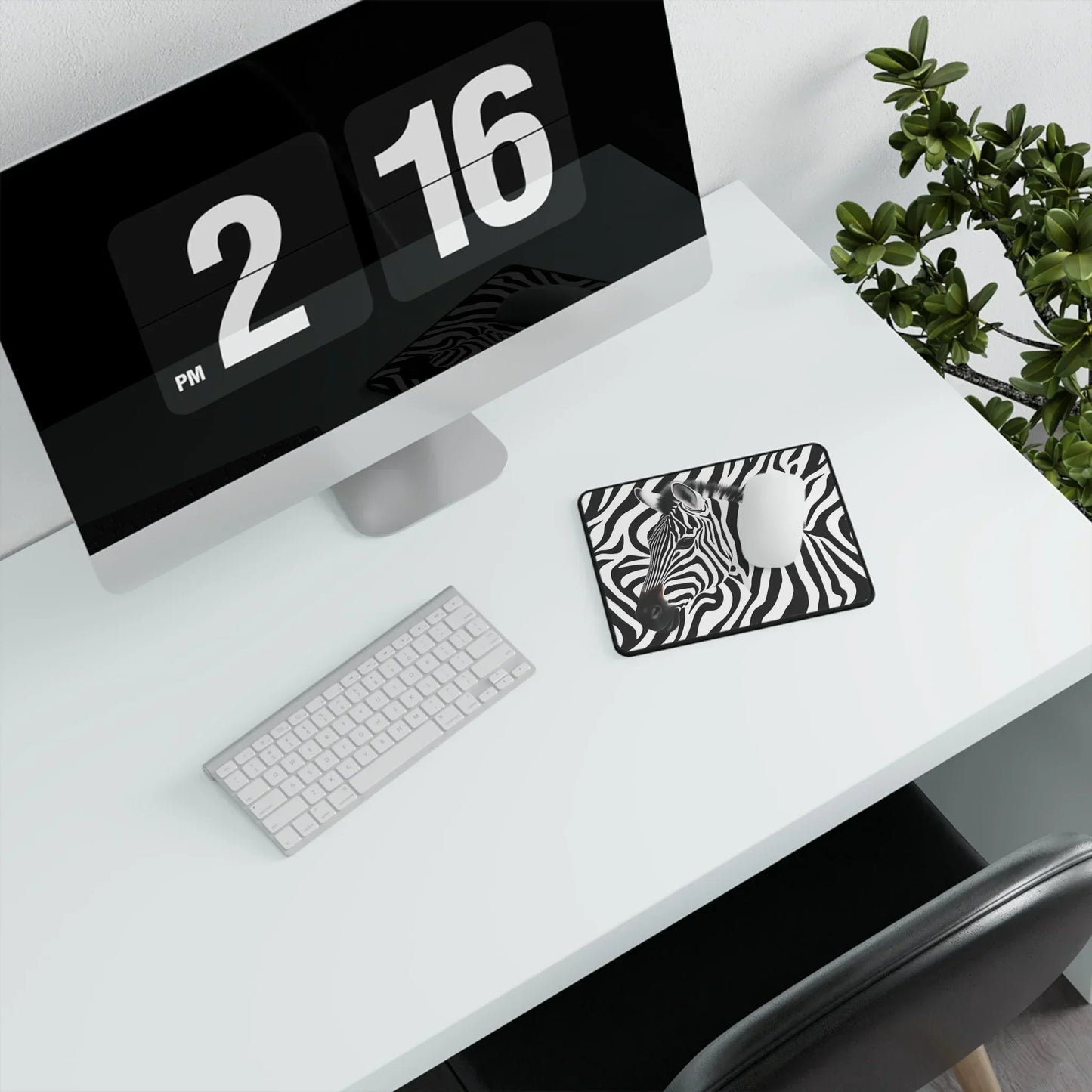 Zebra Print Non-Slip Gaming Mouse Pad – Black and White Animal Pattern with Realistic Detail - KarArmDesign