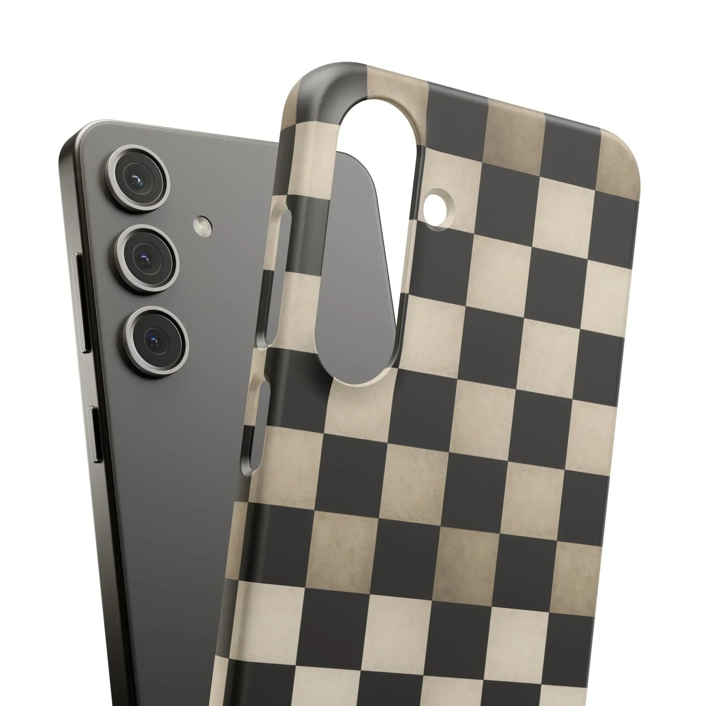 Stylish Matte Checker Phone Case for iPhone 7-16 and Samsung Galaxy S10-S24 Models - KarArmDesign