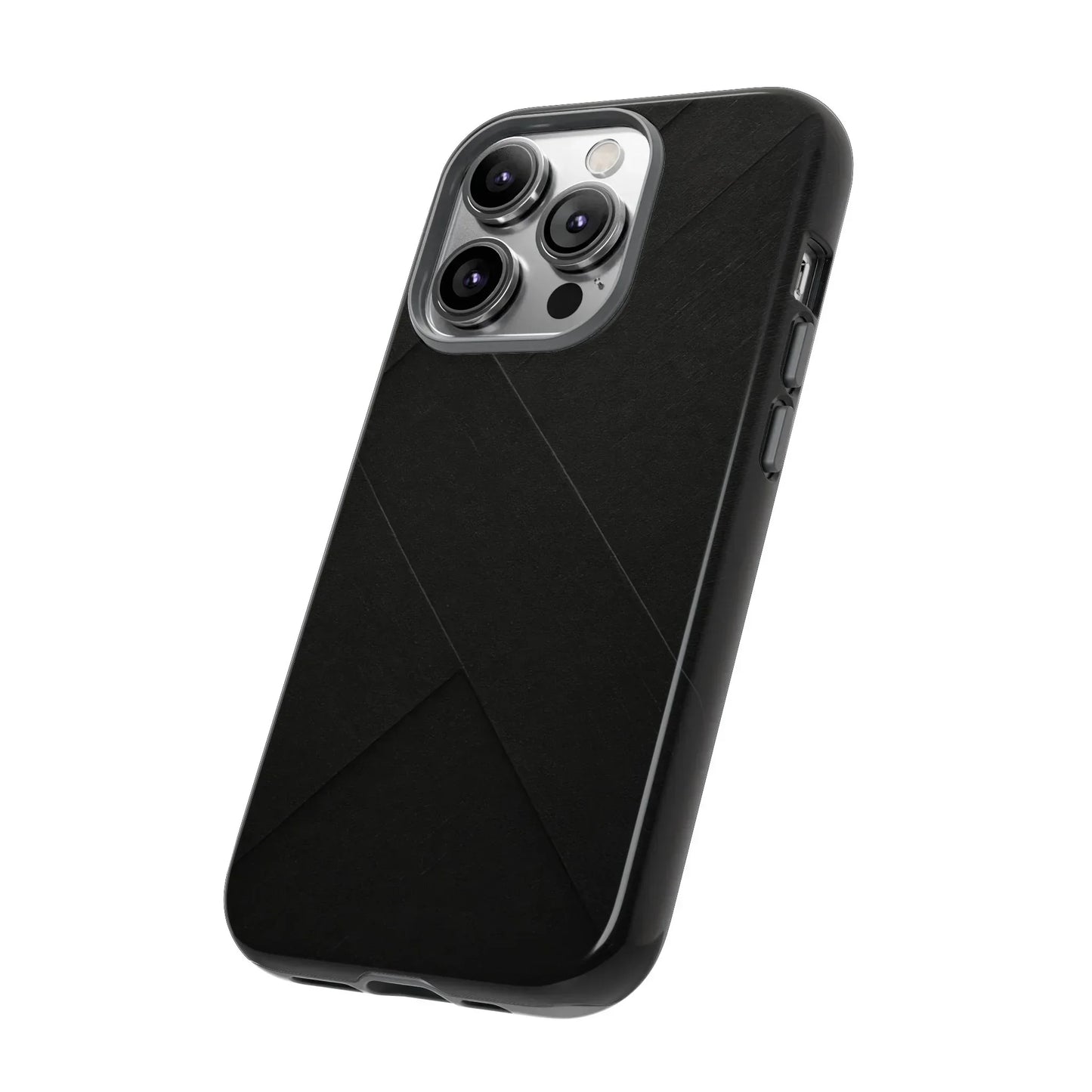 Matte Black Diagonal Line Phone Case for iPhone 8-16 and Galaxy S10-S25 Models - KarArmDesign