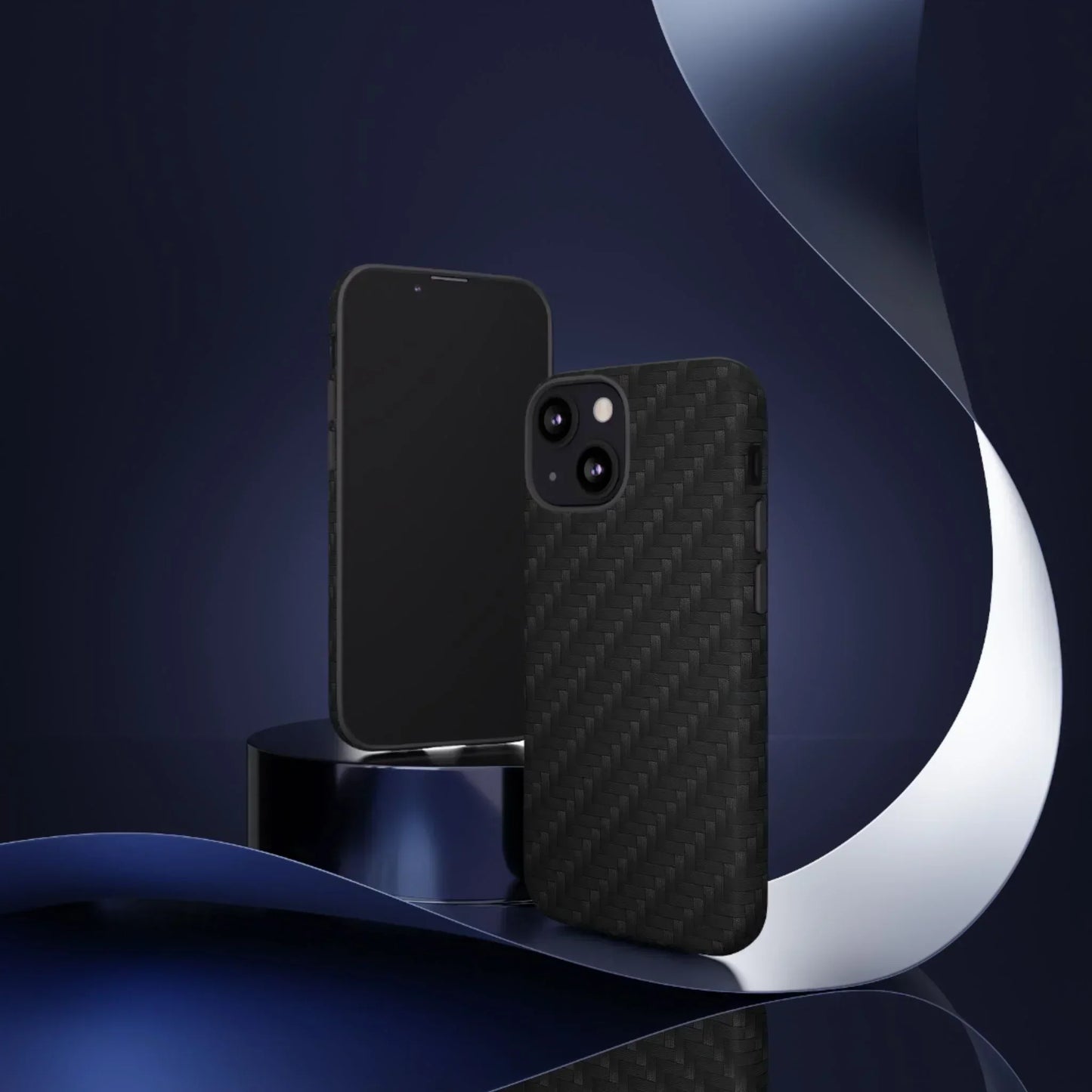 Black Carbon Phone Case Tough Case for iPhone 8-16 and Google Pixel up to 9 Models - KarArmDesign