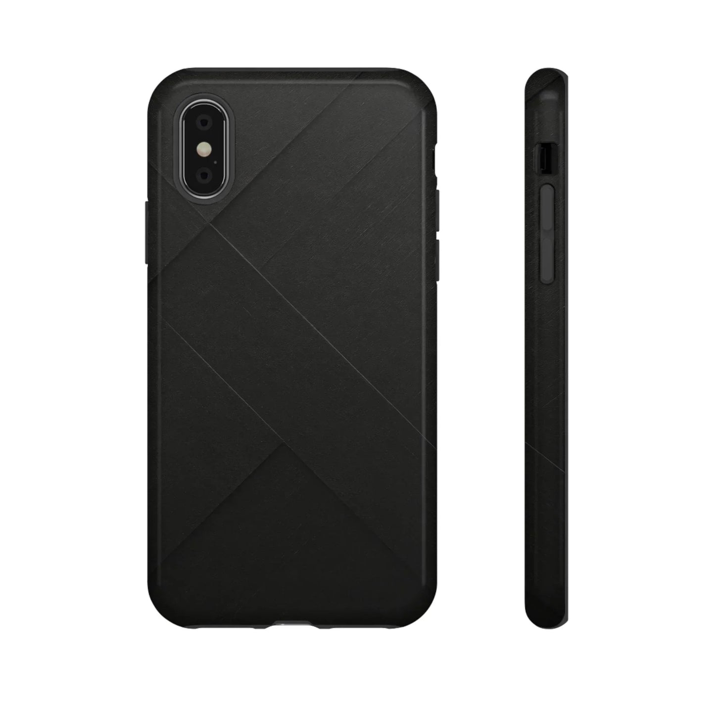 Matte Black Diagonal Line Phone Case for iPhone 8-16 and Galaxy S10-S25 Models - KarArmDesign