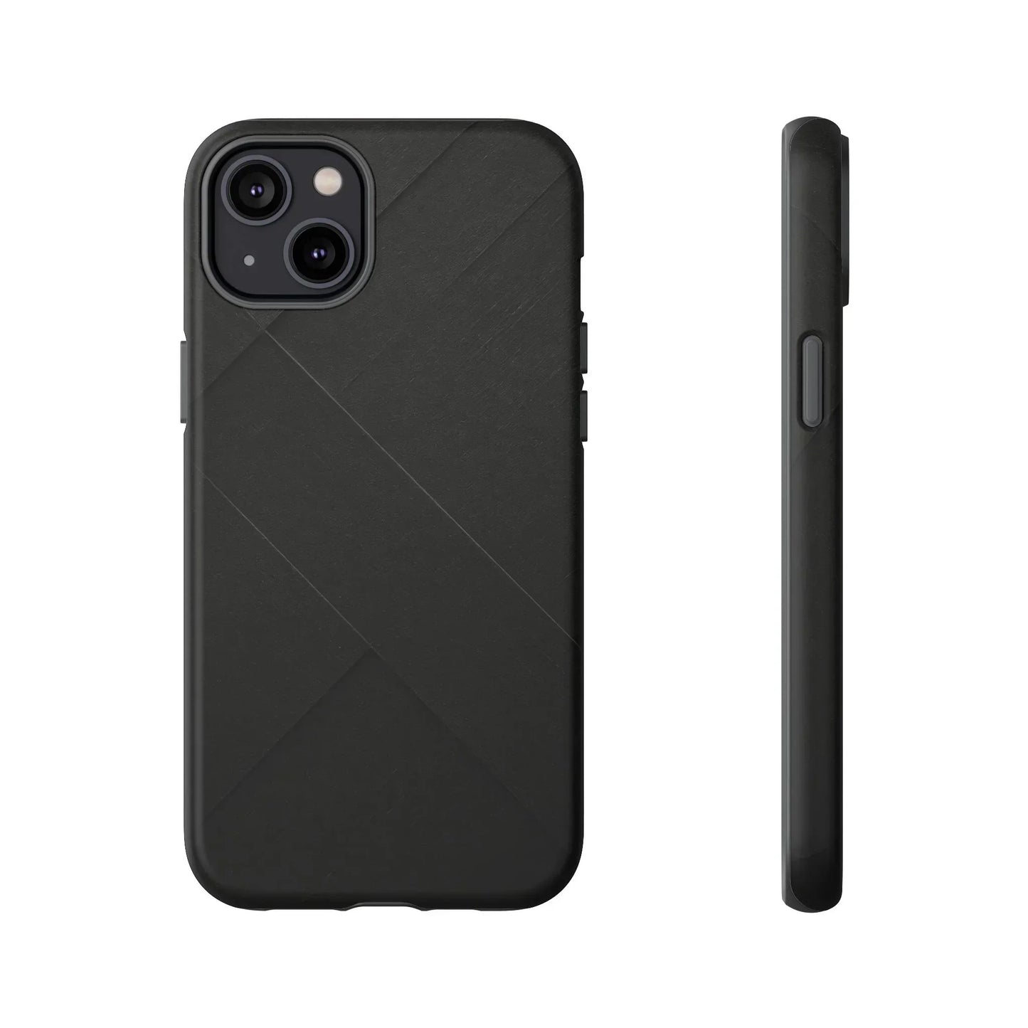 Matte Black Diagonal Line Phone Case for iPhone 8-16 and Galaxy S10-S25 Models - KarArmDesign