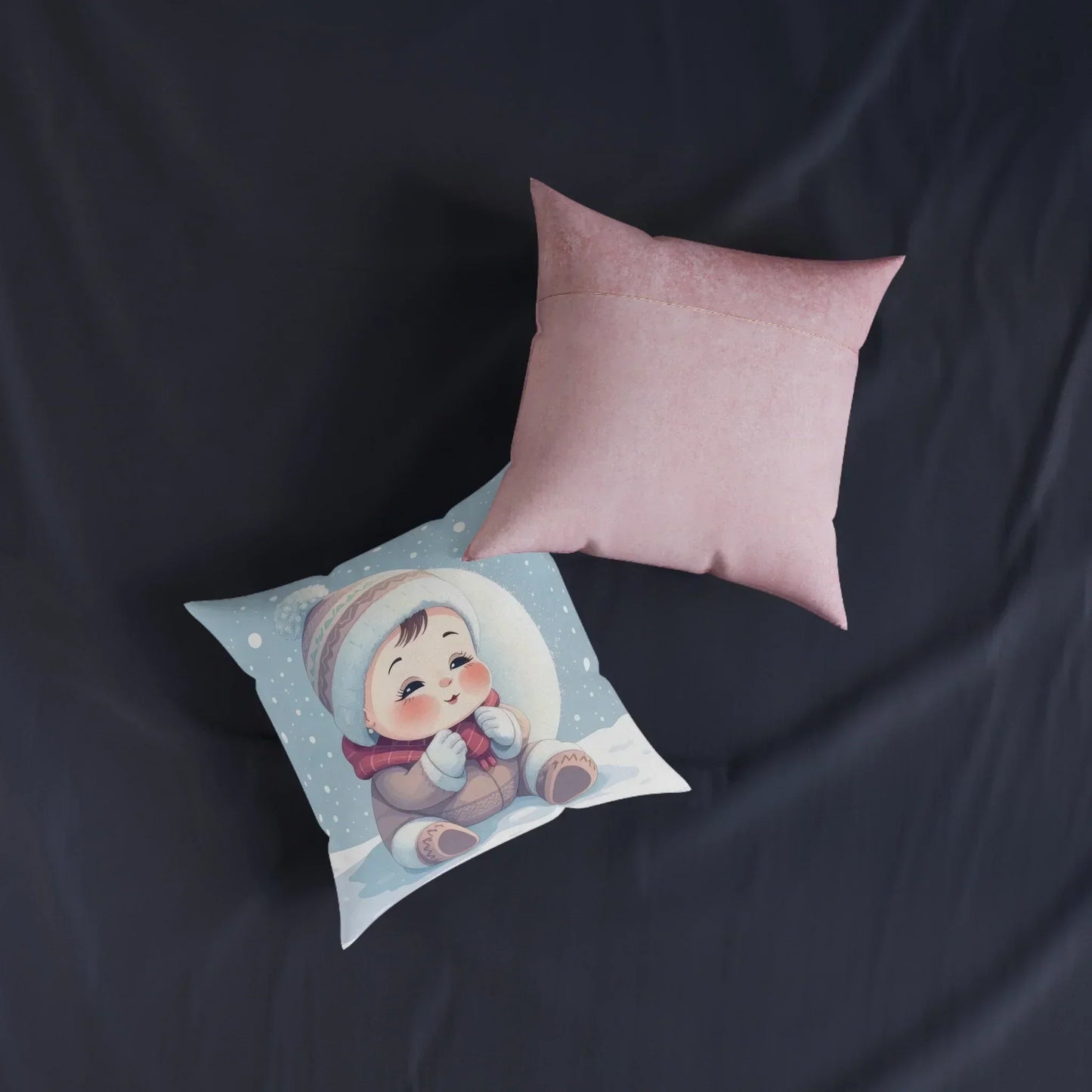 Decorative Square Pillow with Pink Back – Soft & Stylish - KarArmDesign