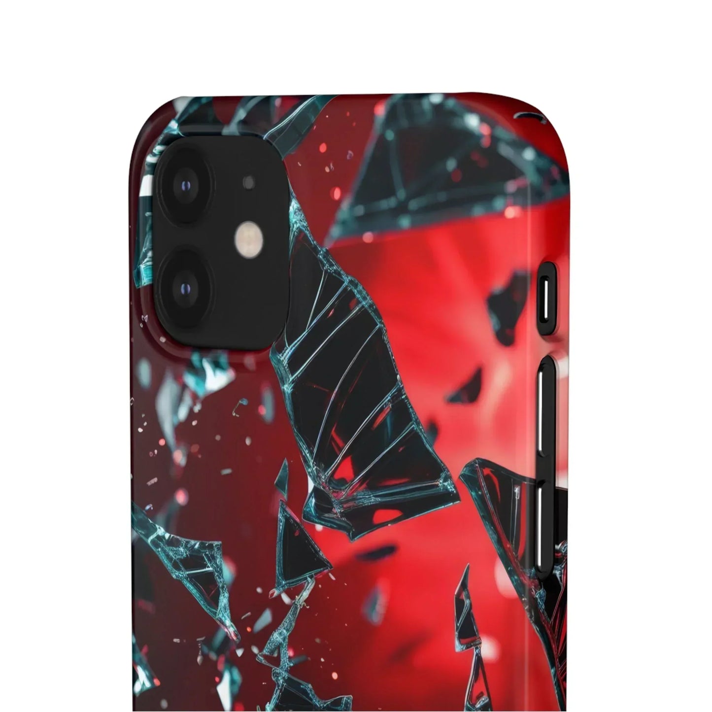 "Crimson Impact" Realistic Glass Shard Snap Phone Case for iPhone 7-16 and Samsung Galaxy S10-S24 Models - KarArmDesign