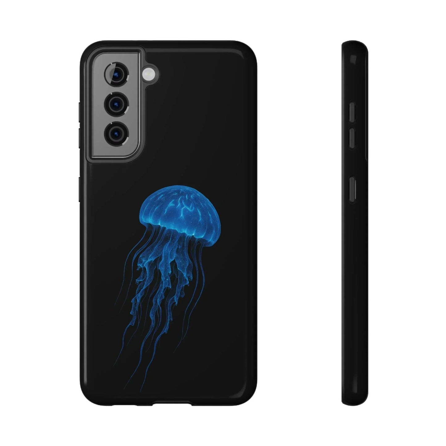 Blue Jellyfish Phone Case for iPhone 12-16 and Samsung Galaxy S21-S22 Models - KarArmDesign