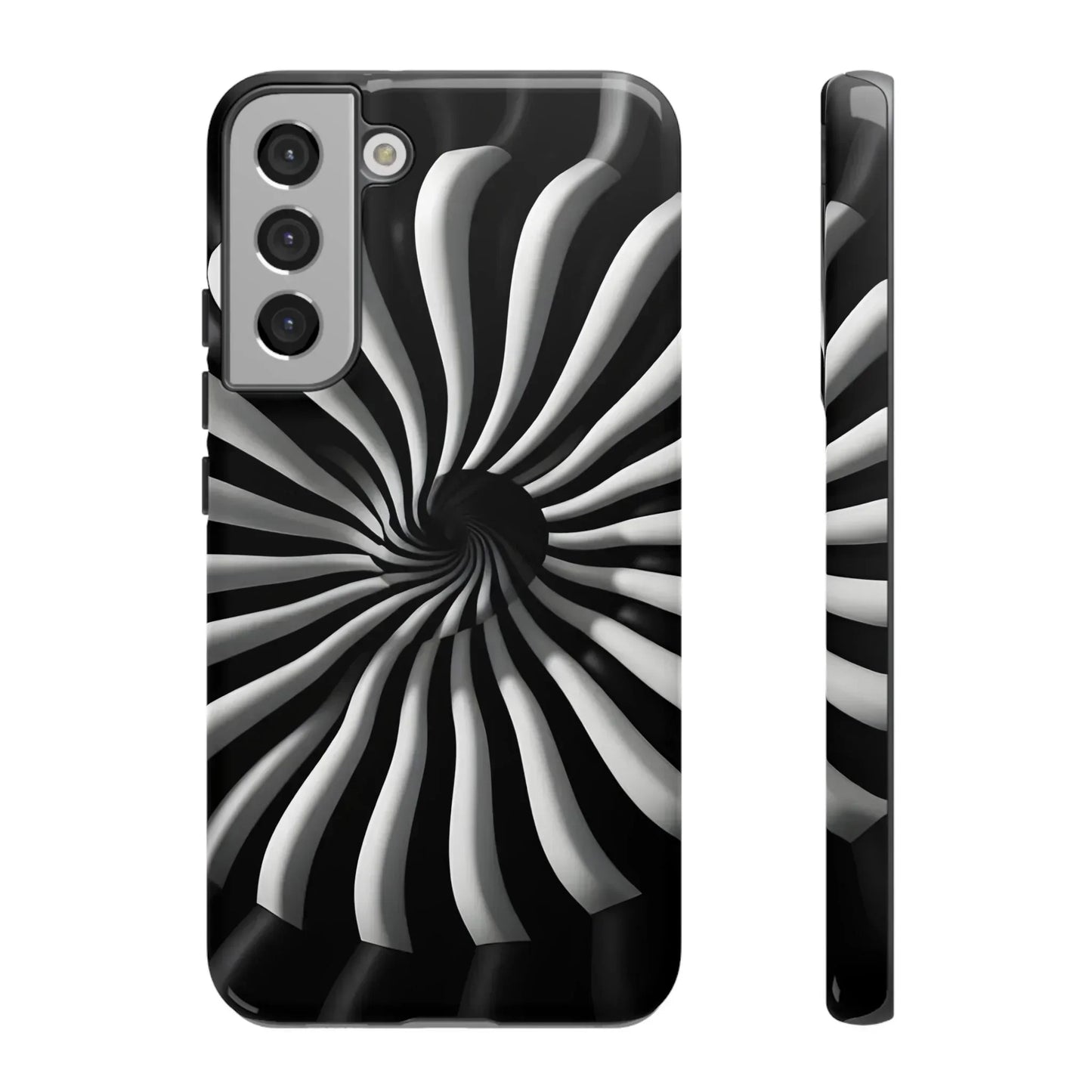 Hypnotic Black and White Spiral Phone Case for iPhone & Galaxy - KarArmDesign
