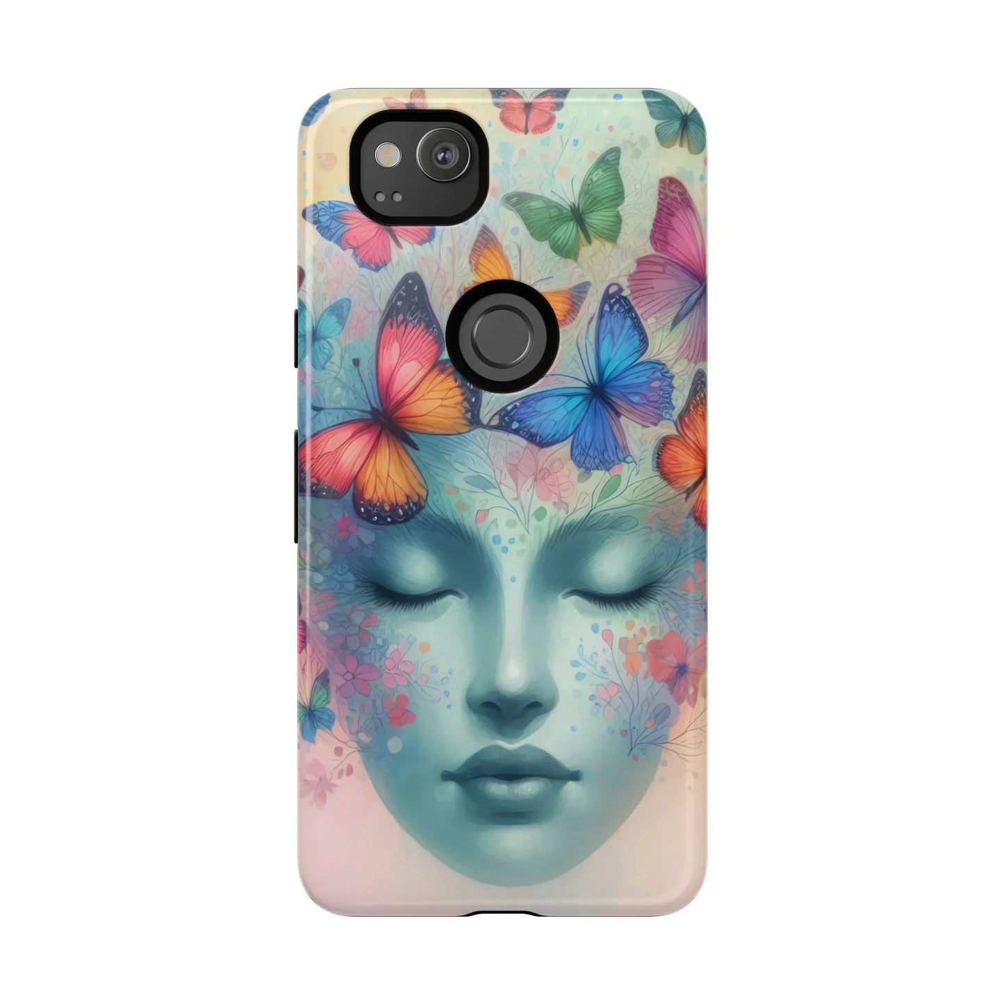 Butterfly Bloom Dreamy Woman Phone Case for Galaxy and Pixel - KarArmDesign
