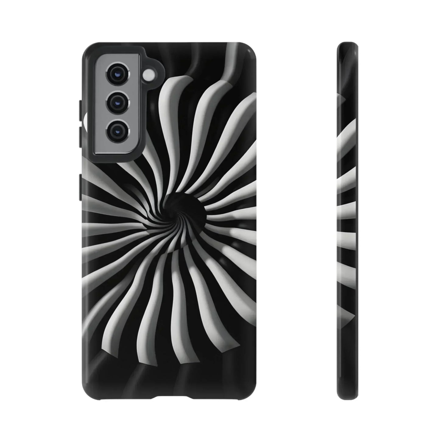 Hypnotic Black and White Spiral Phone Case for iPhone & Galaxy - KarArmDesign
