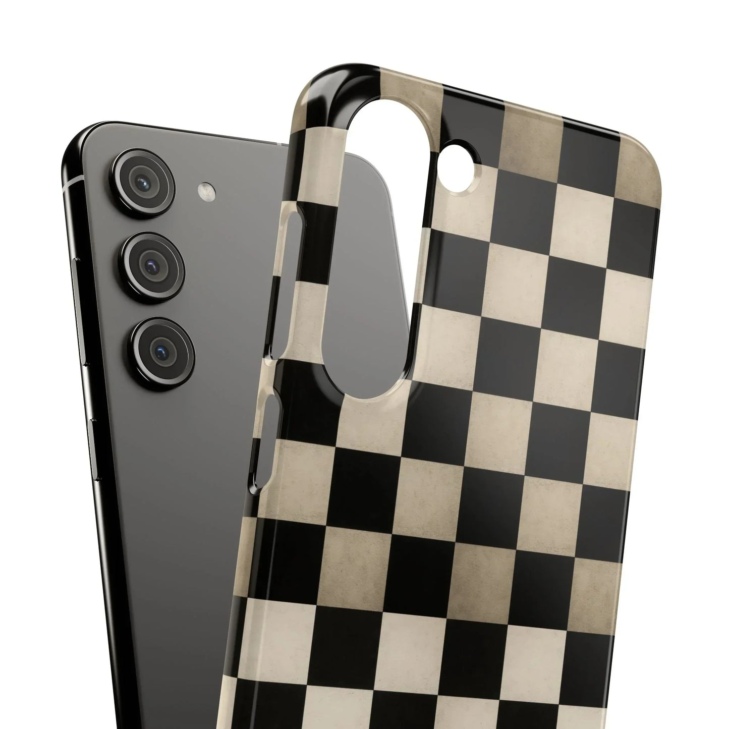 Stylish Matte Checker Phone Case for iPhone 7-16 and Samsung Galaxy S10-S24 Models - KarArmDesign