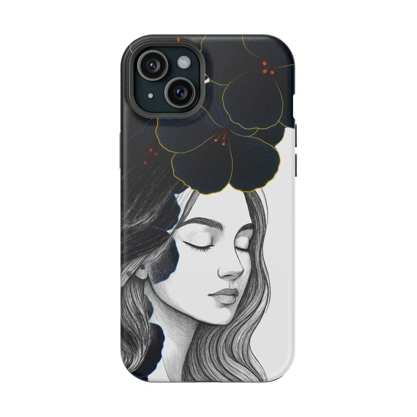 Dark Floral Elegance Phone Case for iPhone 13-16 Models - KarArmDesign