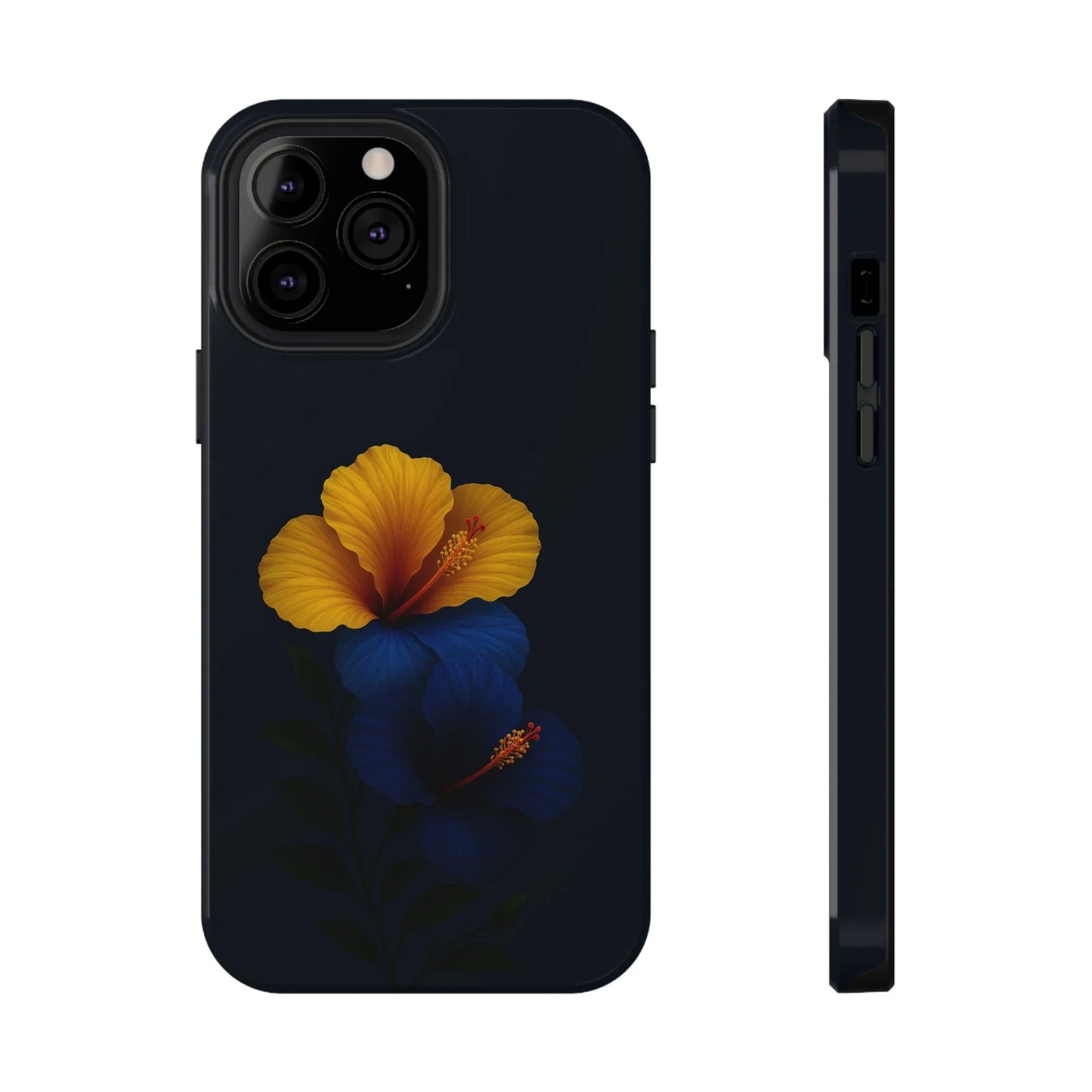 Elegant hibiscus phone case Impact-Resistant Cases for iPhone 12-16 and Samsung Galaxy S21-S22 Models - KarArmDesign