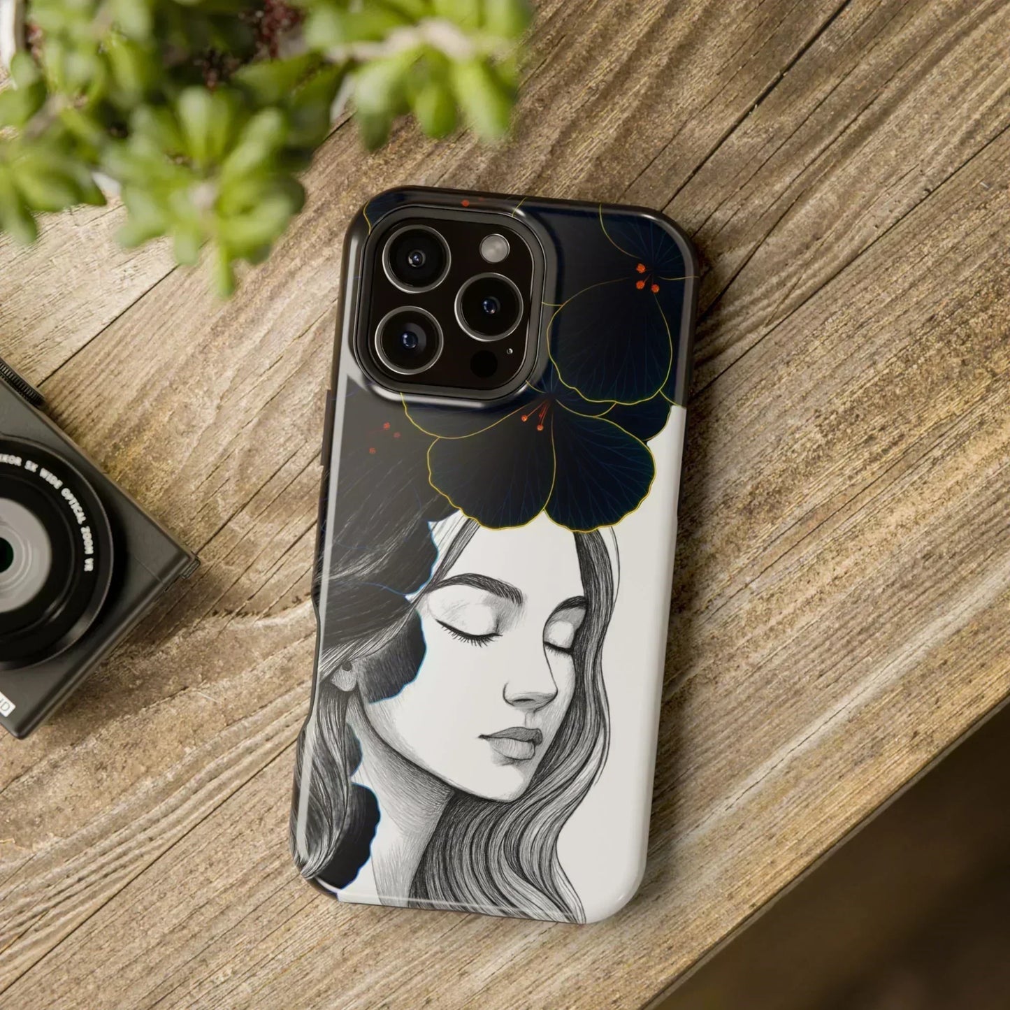 Dark Floral Elegance Phone Case for iPhone 13-16 Models - KarArmDesign